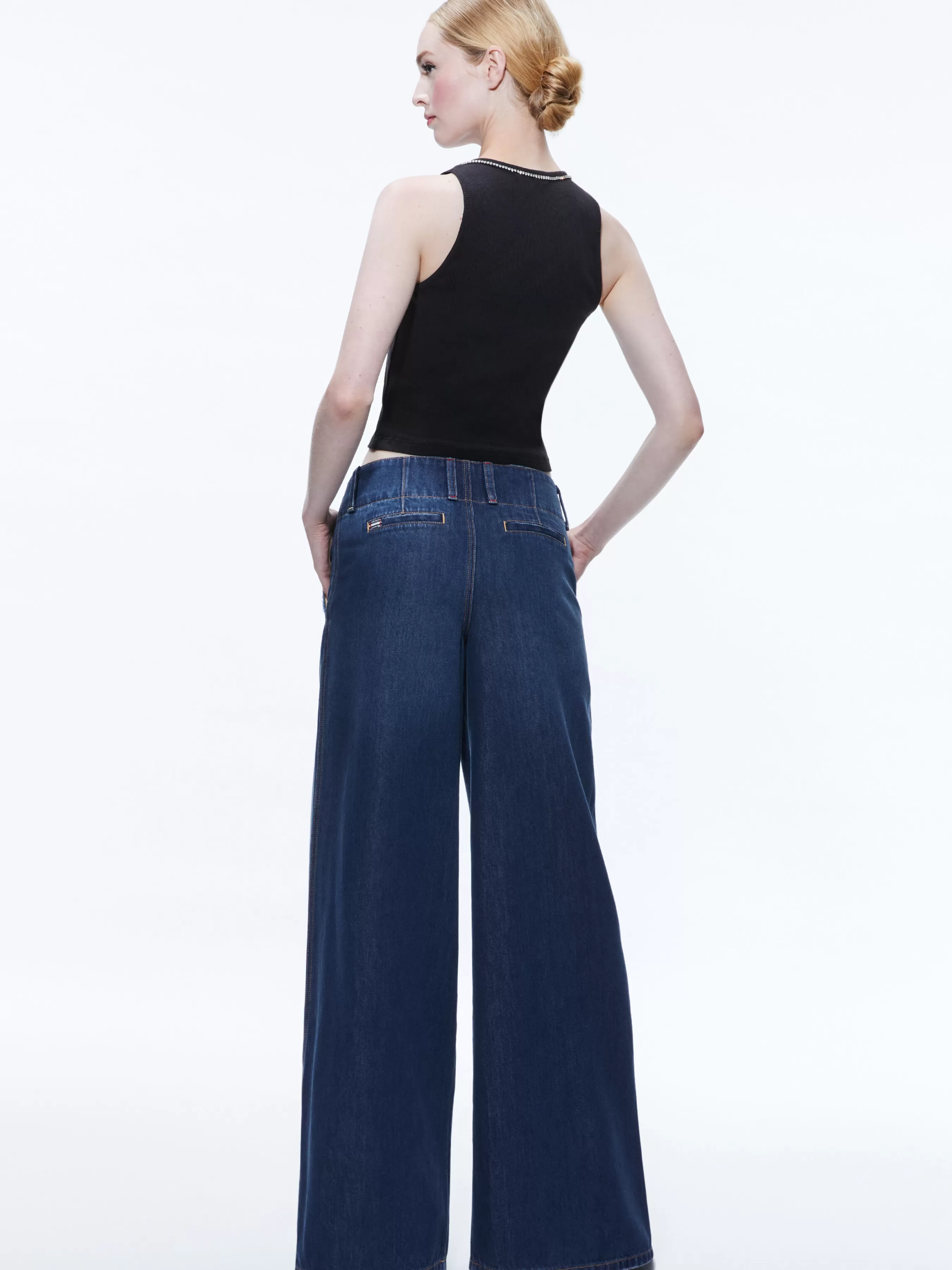 Alice and Olivia ANDERS LOW RISE PLEATED JEAN