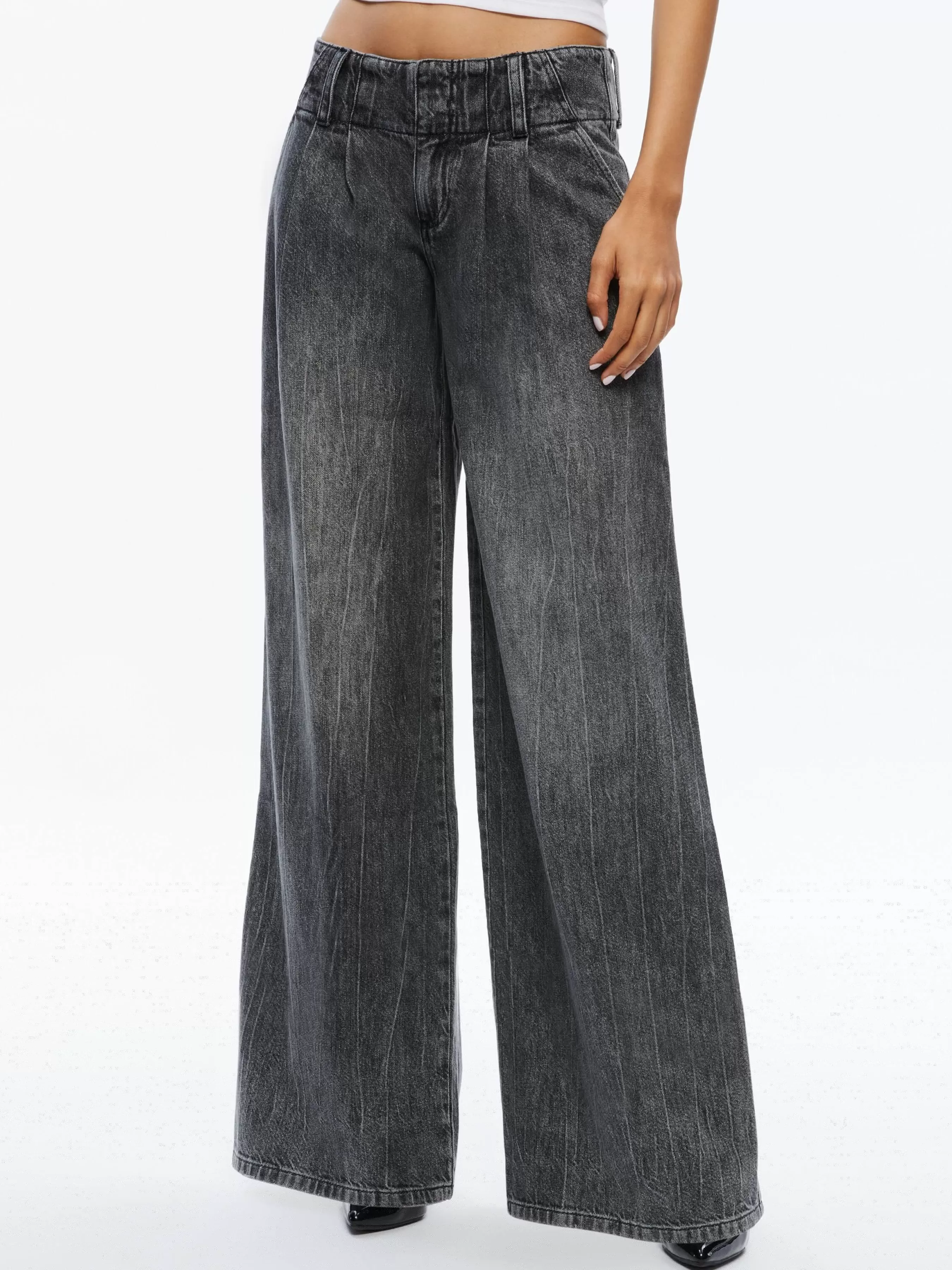 Alice and Olivia ANDERS LOW RISE PLEATED JEAN