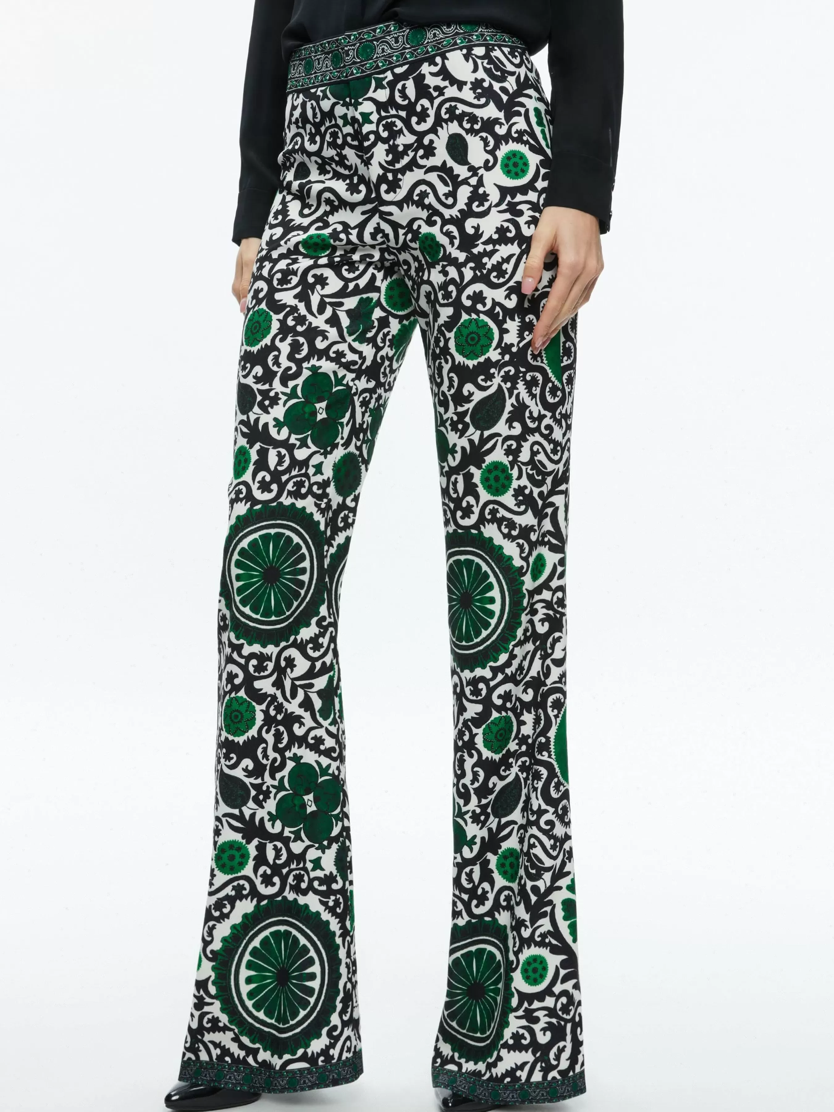 Alice and Olivia ANDREW HIGH WAISTED BOOTCUT SLIM PANT