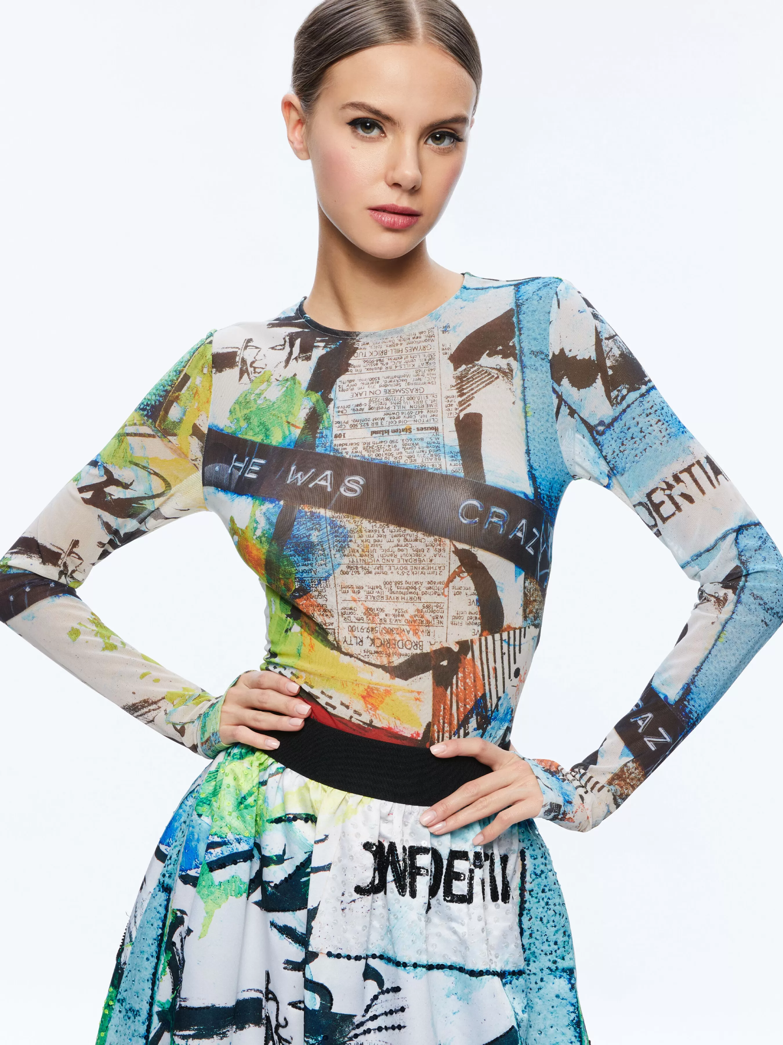 Alice and Olivia A+O X BASQUIAT DELAINA TOP