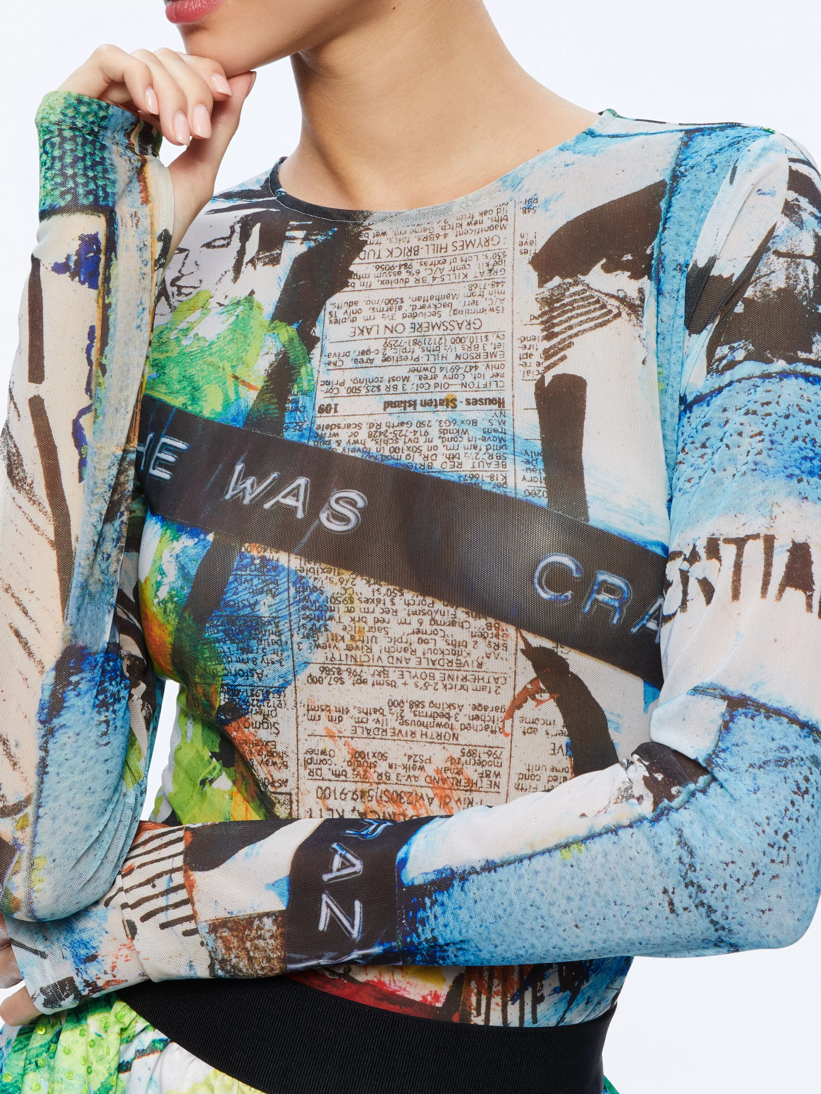 Alice and Olivia A+O X BASQUIAT DELAINA TOP