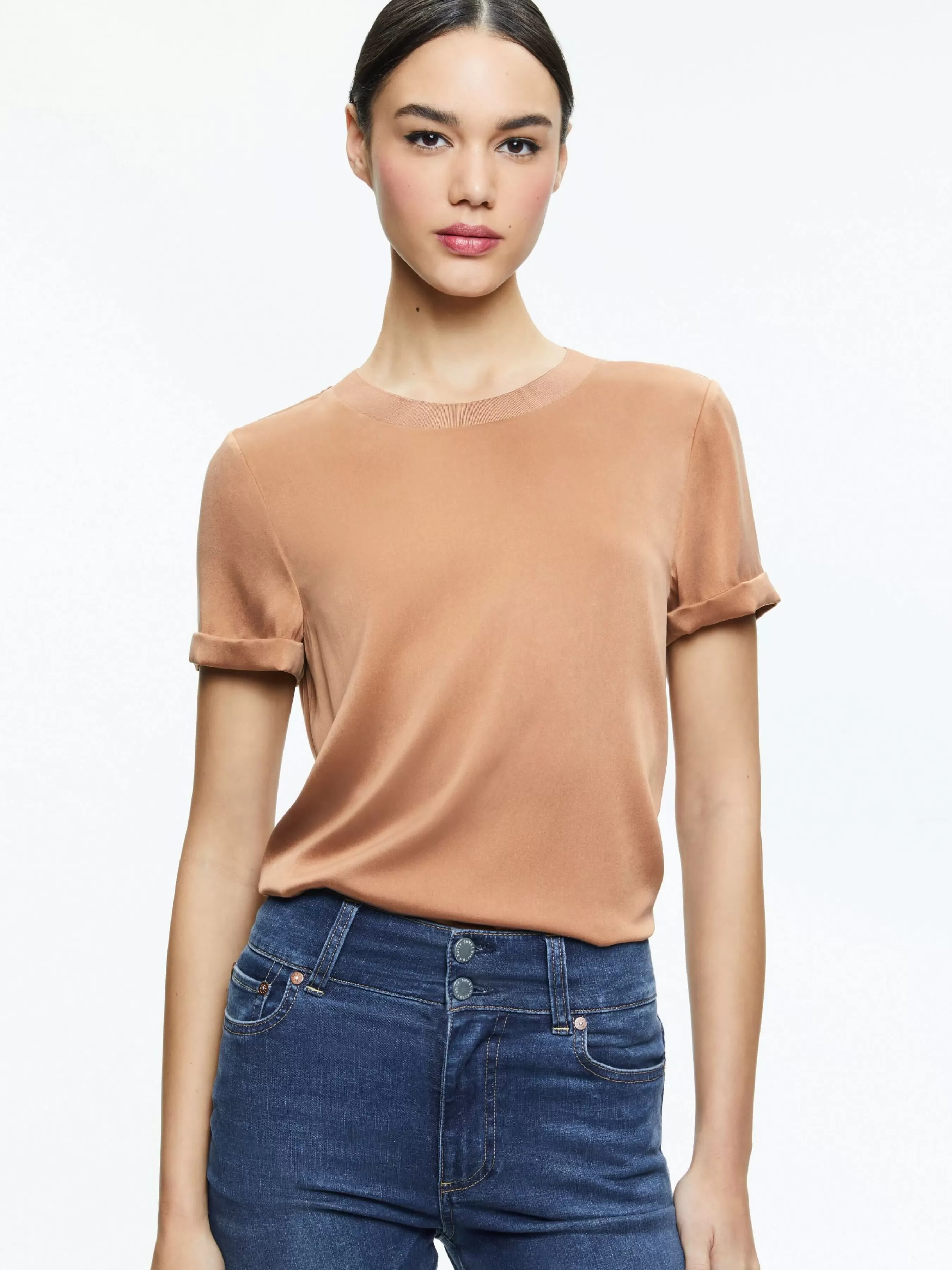 Alice and Olivia BRADEN DROP SHOULDER TEE