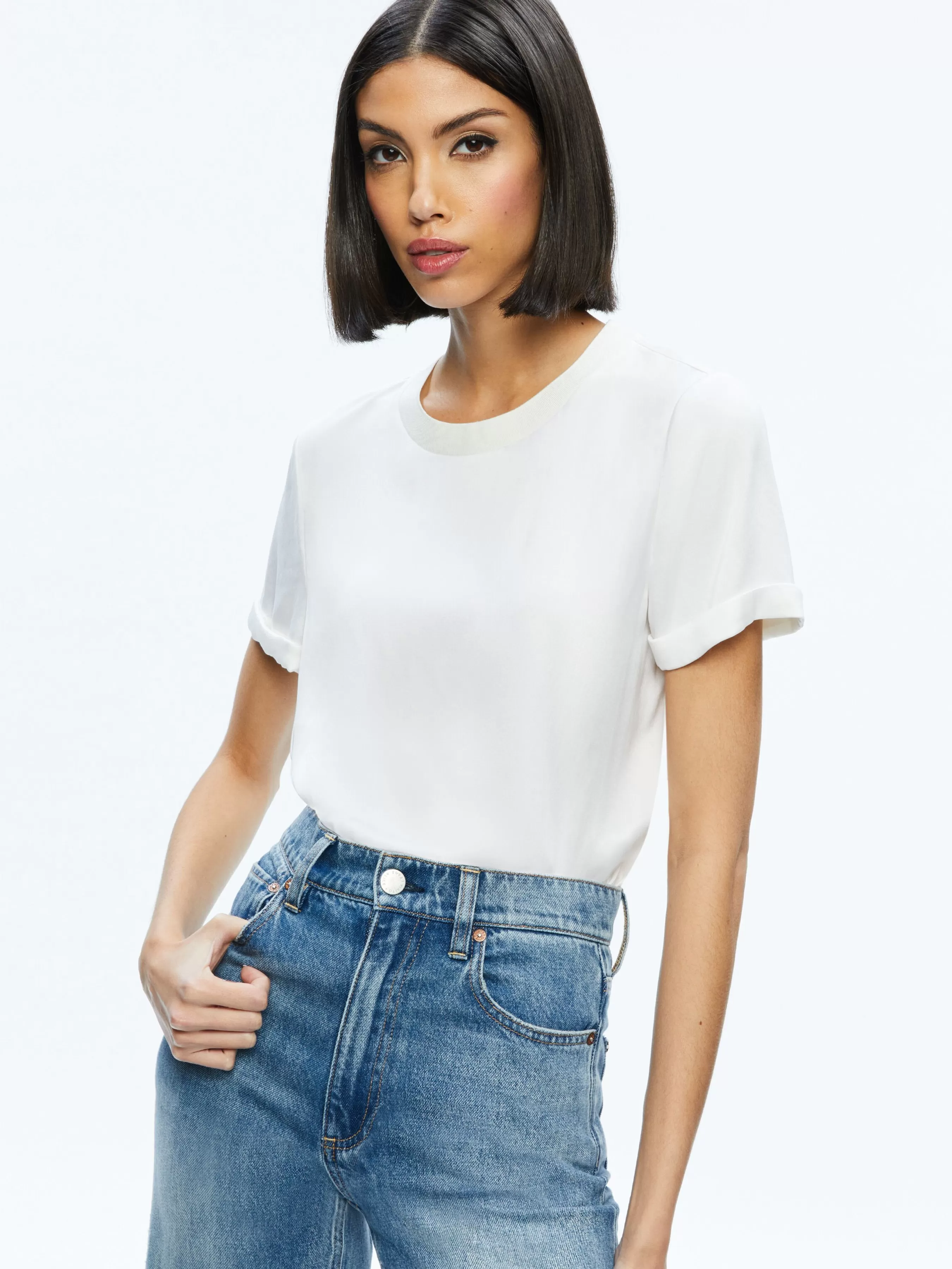 Alice and Olivia BRADEN DROP SHOULDER TEE