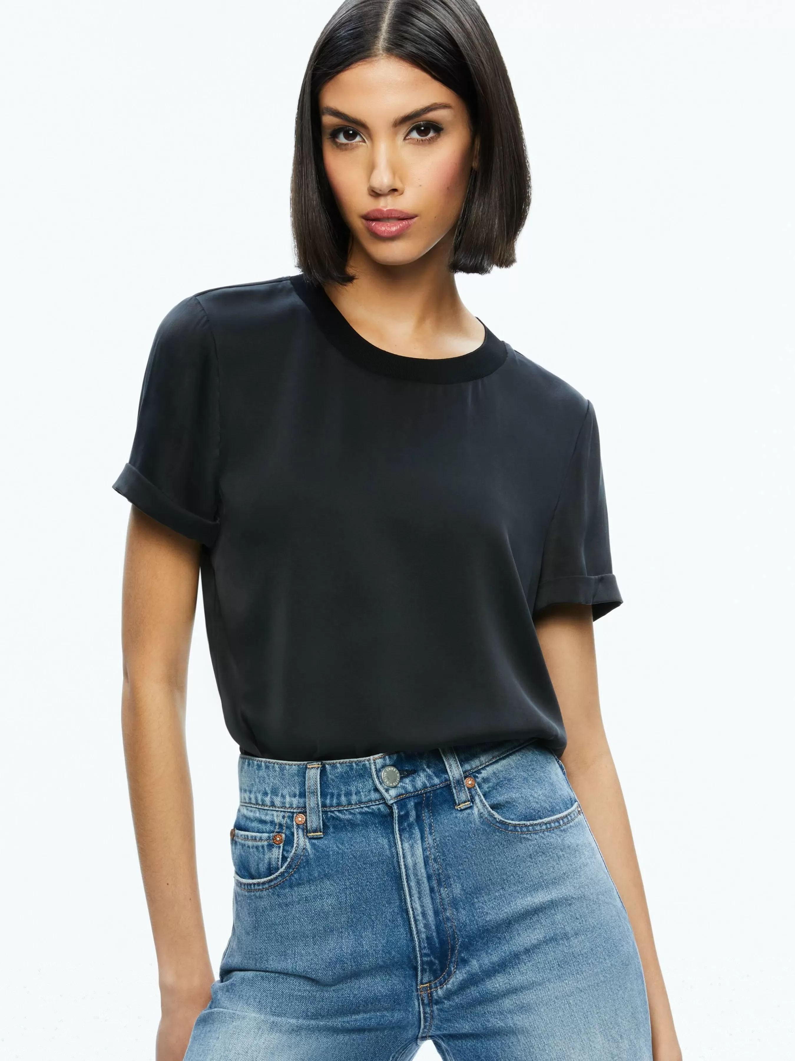 Alice and Olivia BRADEN DROP SHOULDER TEE