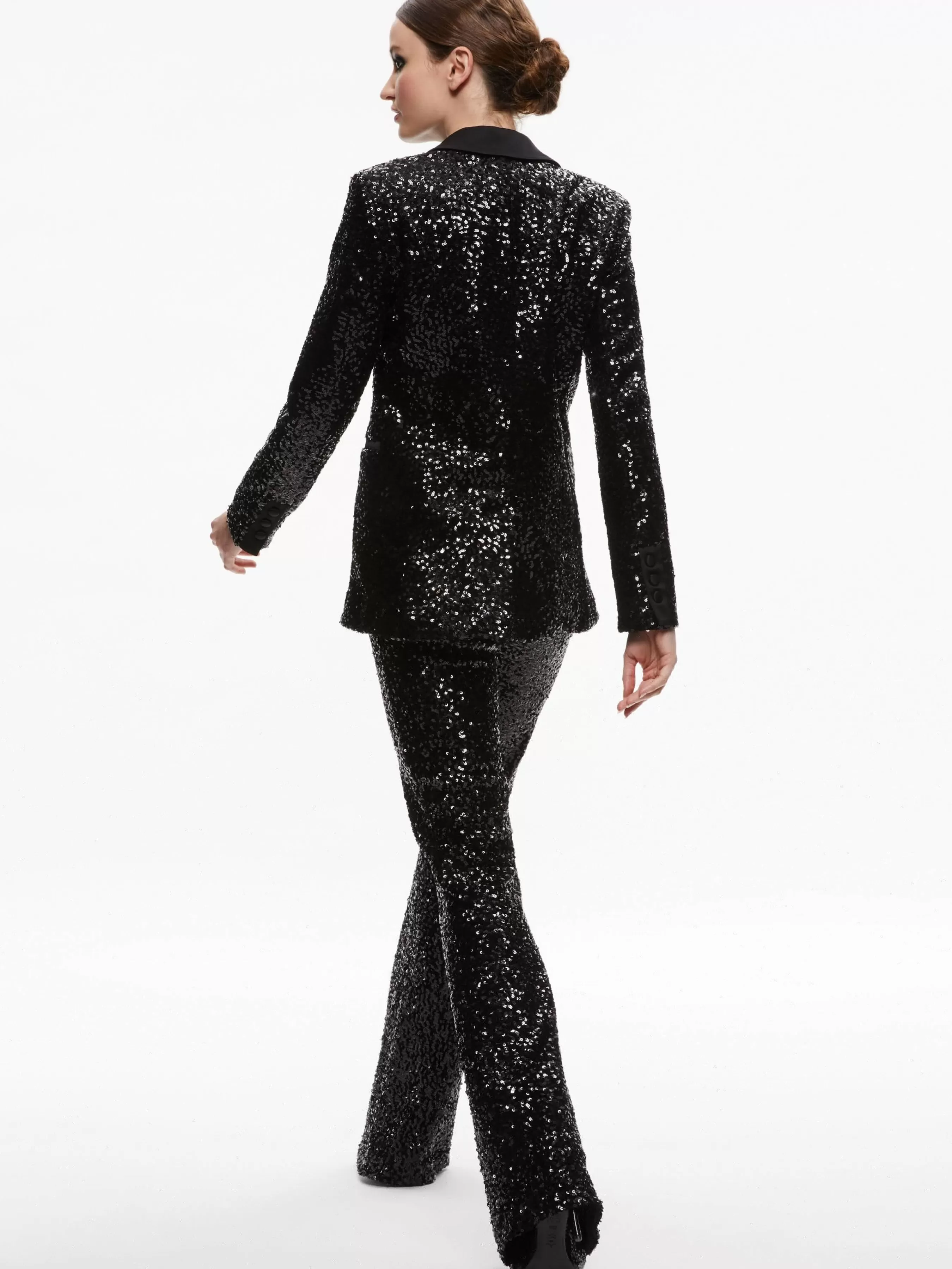 Alice and Olivia BREANN SEQUIN FITTED BLAZER