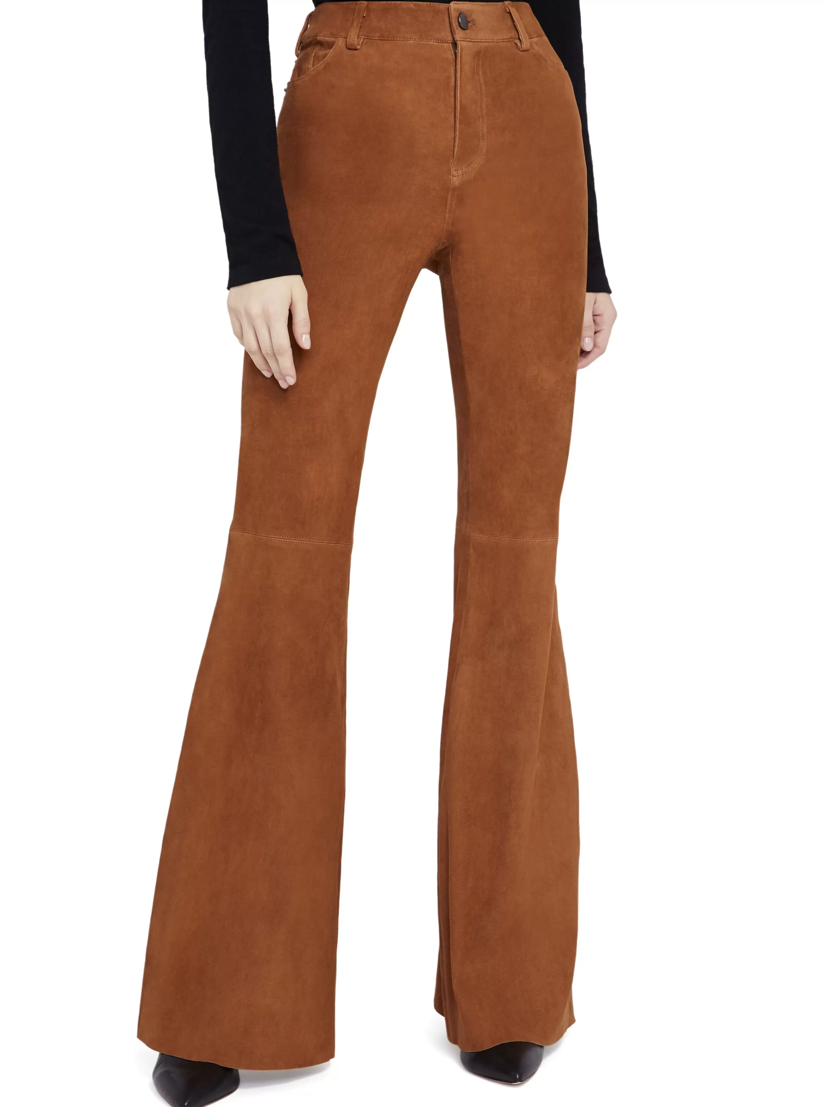 Alice and Olivia BRENT HIGH WAISTED SUEDE PANT