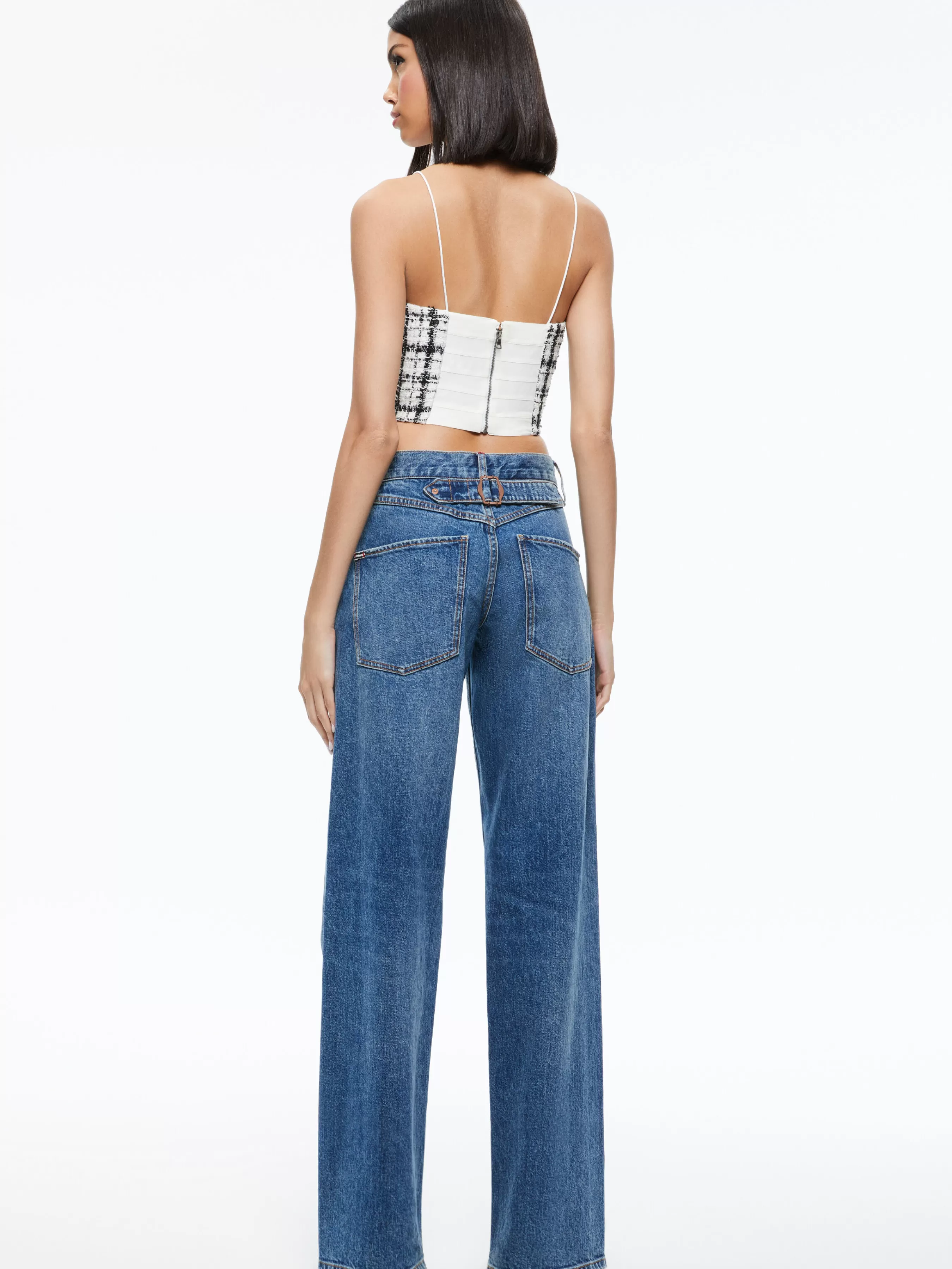 Alice and Olivia CERESI TWEED CROP TOP