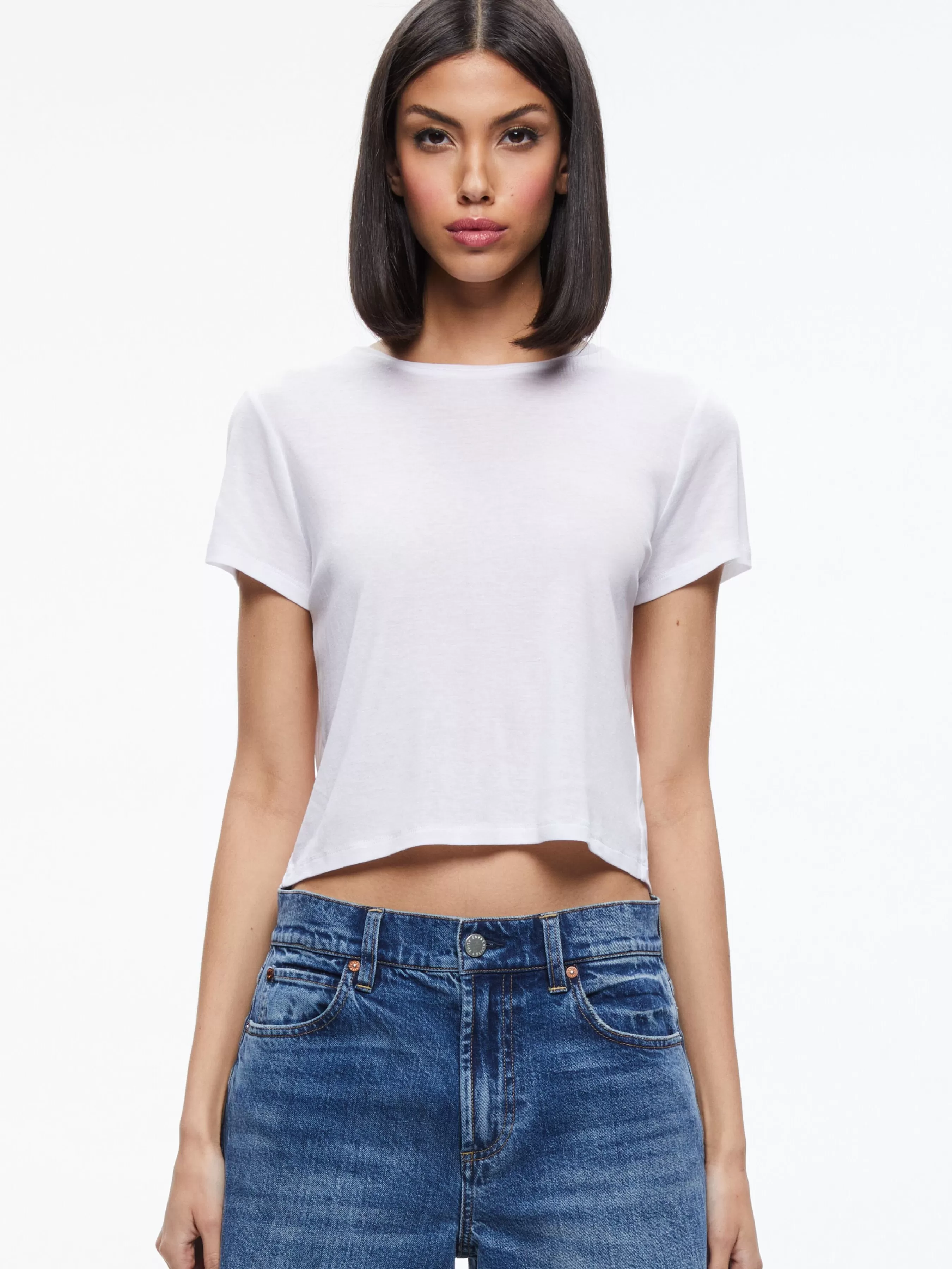 Alice and Olivia CINDY CLASSIC CROPPED TEE