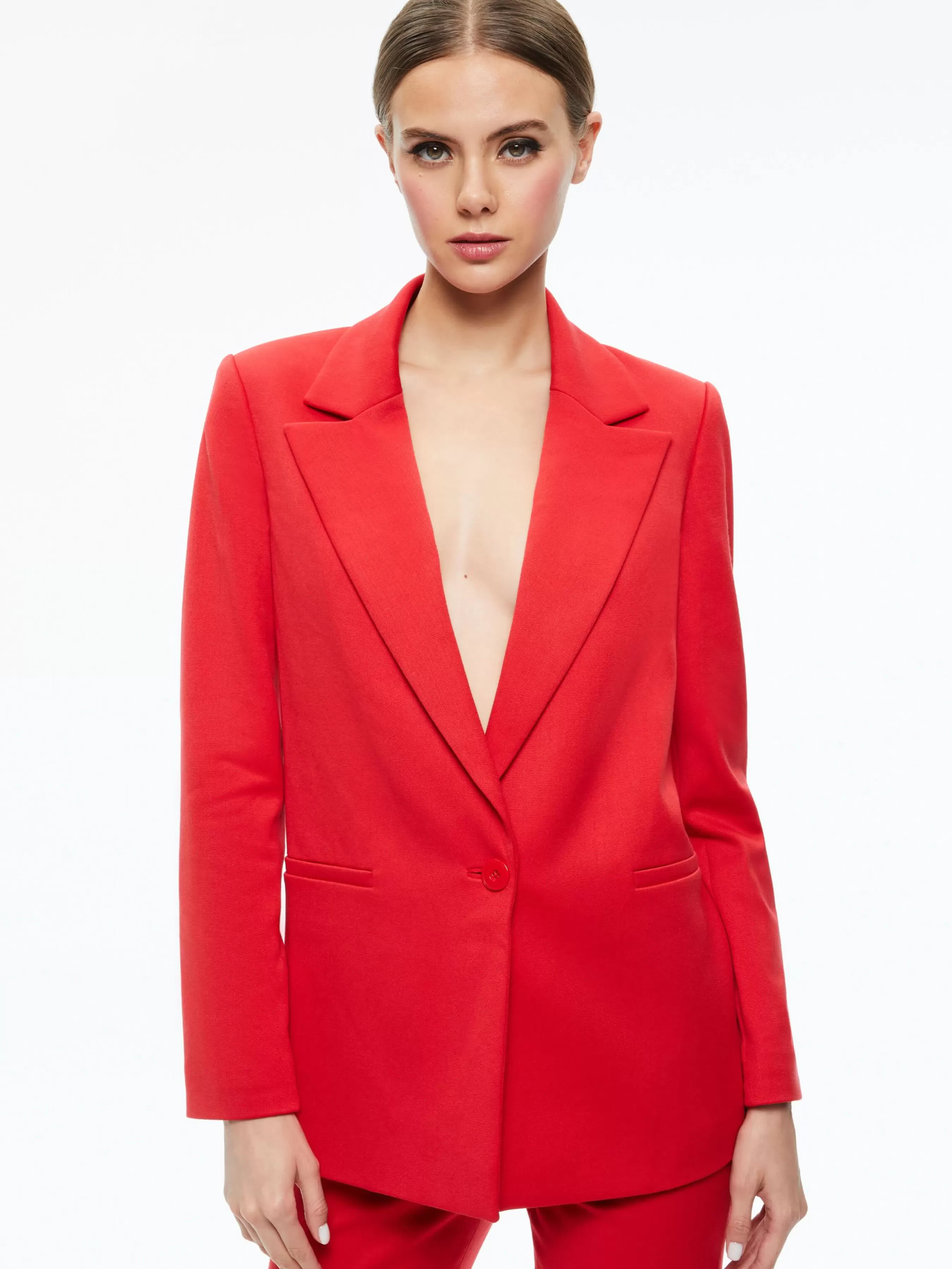 Alice and Olivia DENNY NOTCH COLLAR BOYFRIEND BLAZER