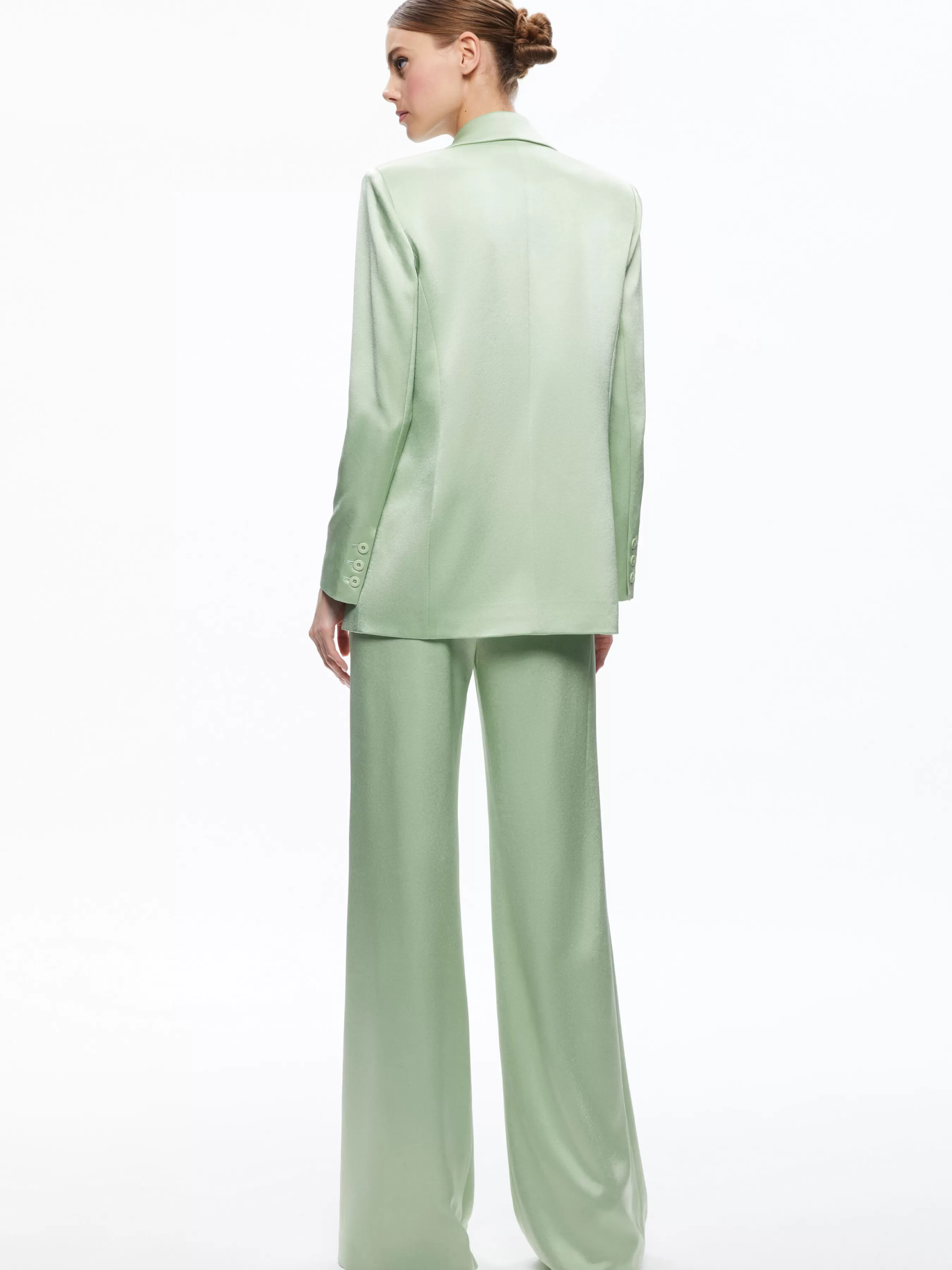 Alice and Olivia DENNY NOTCH COLLAR BOYFRIEND BLAZER + DEANNA HIGH WAISTED BOOTCUT PANT