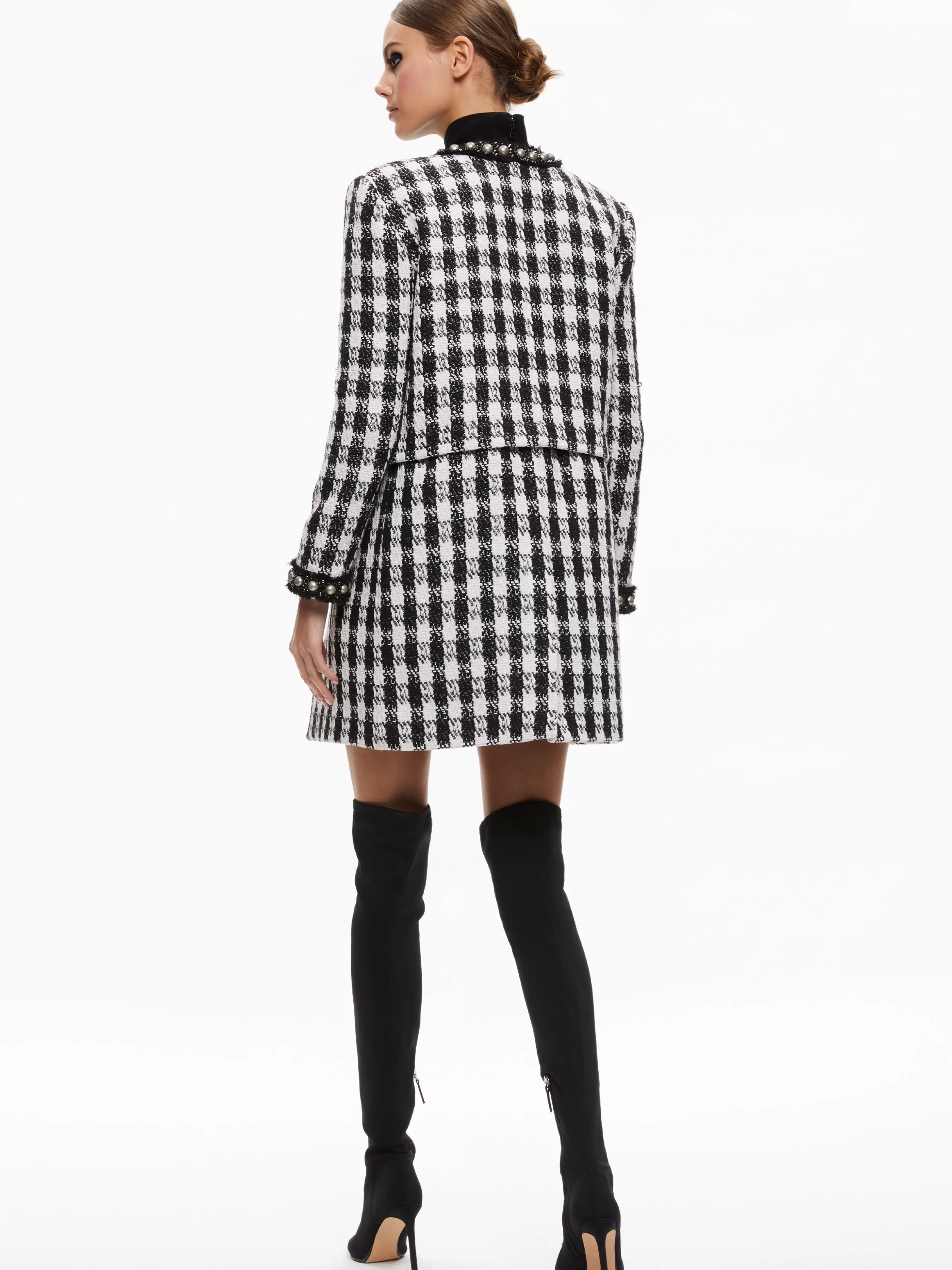 Alice and Olivia DEON TWO-FER TWEED JACKET