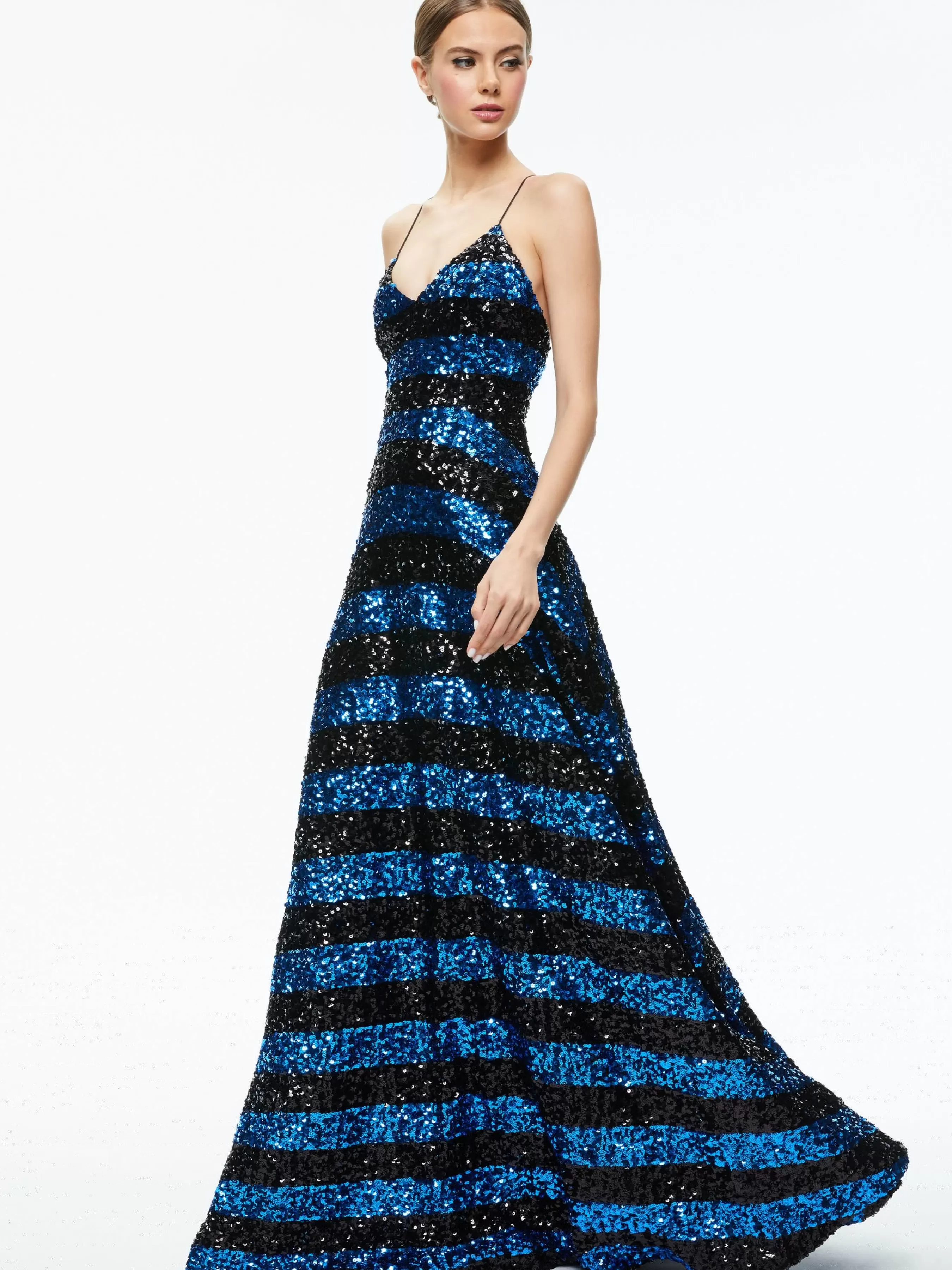 Alice and Olivia DOMENICA SEQUIN GOWN DRESS