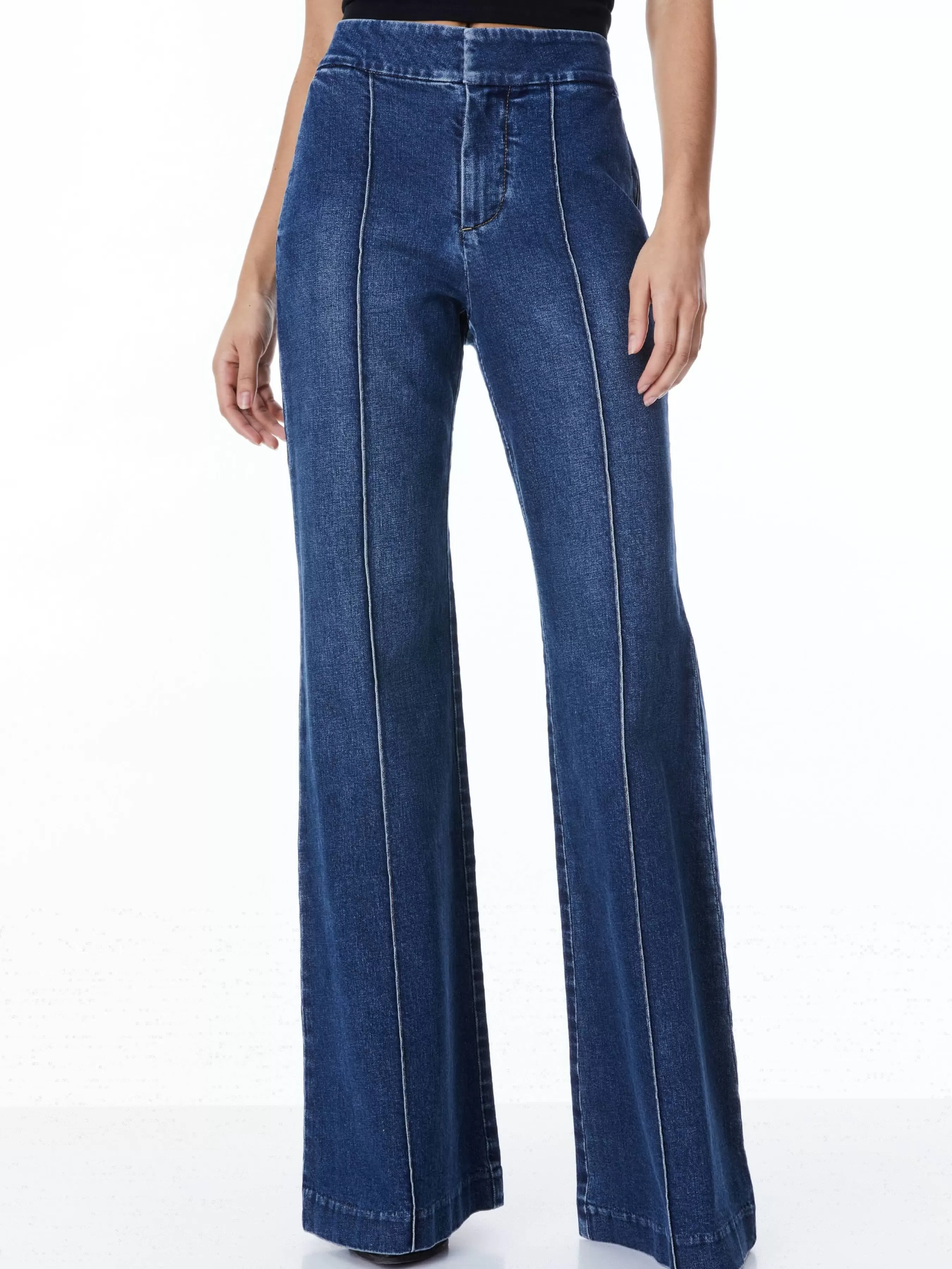 Alice and Olivia DYLAN HIGH WAISTED WIDE LEG JEAN