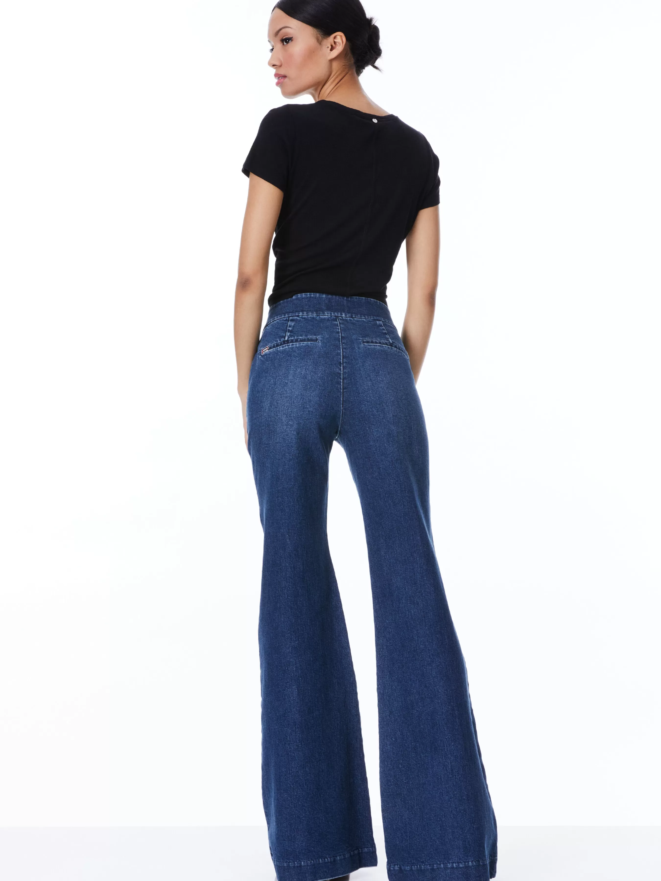 Alice and Olivia DYLAN HIGH WAISTED WIDE LEG JEAN