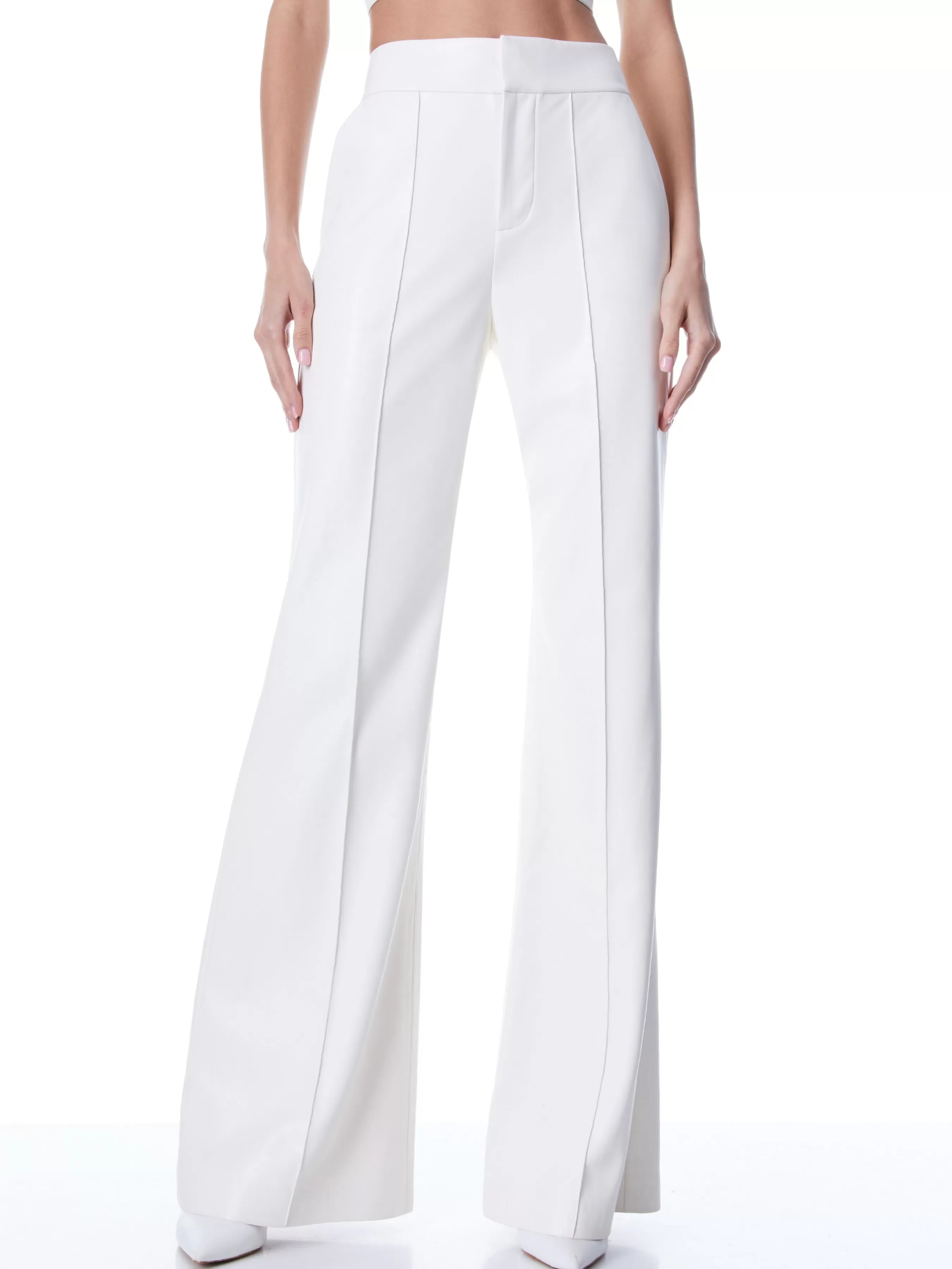 Alice and Olivia DYLAN VEGAN LEATHER WIDE LEG PANT