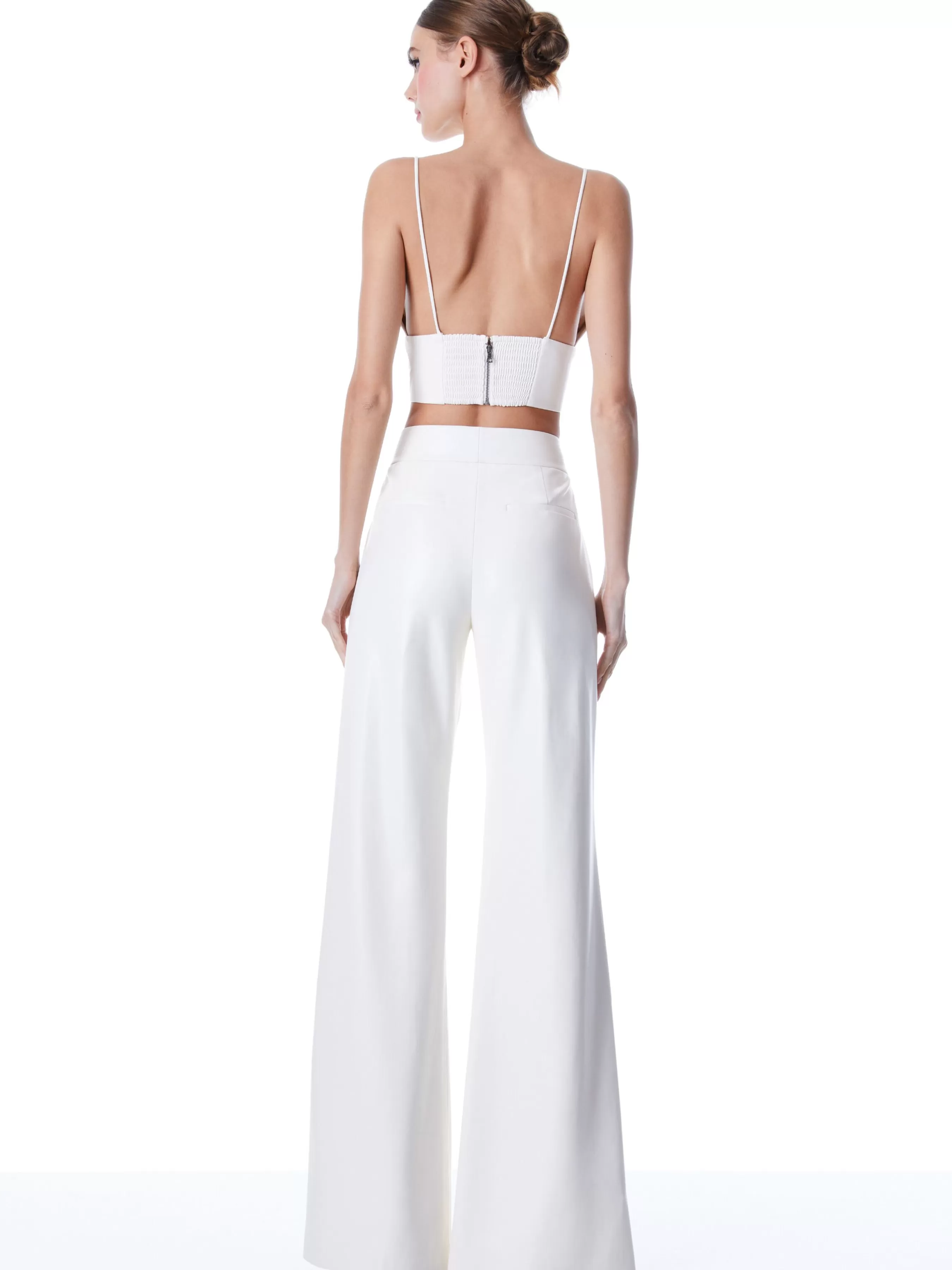 Alice and Olivia DYLAN VEGAN LEATHER WIDE LEG PANT