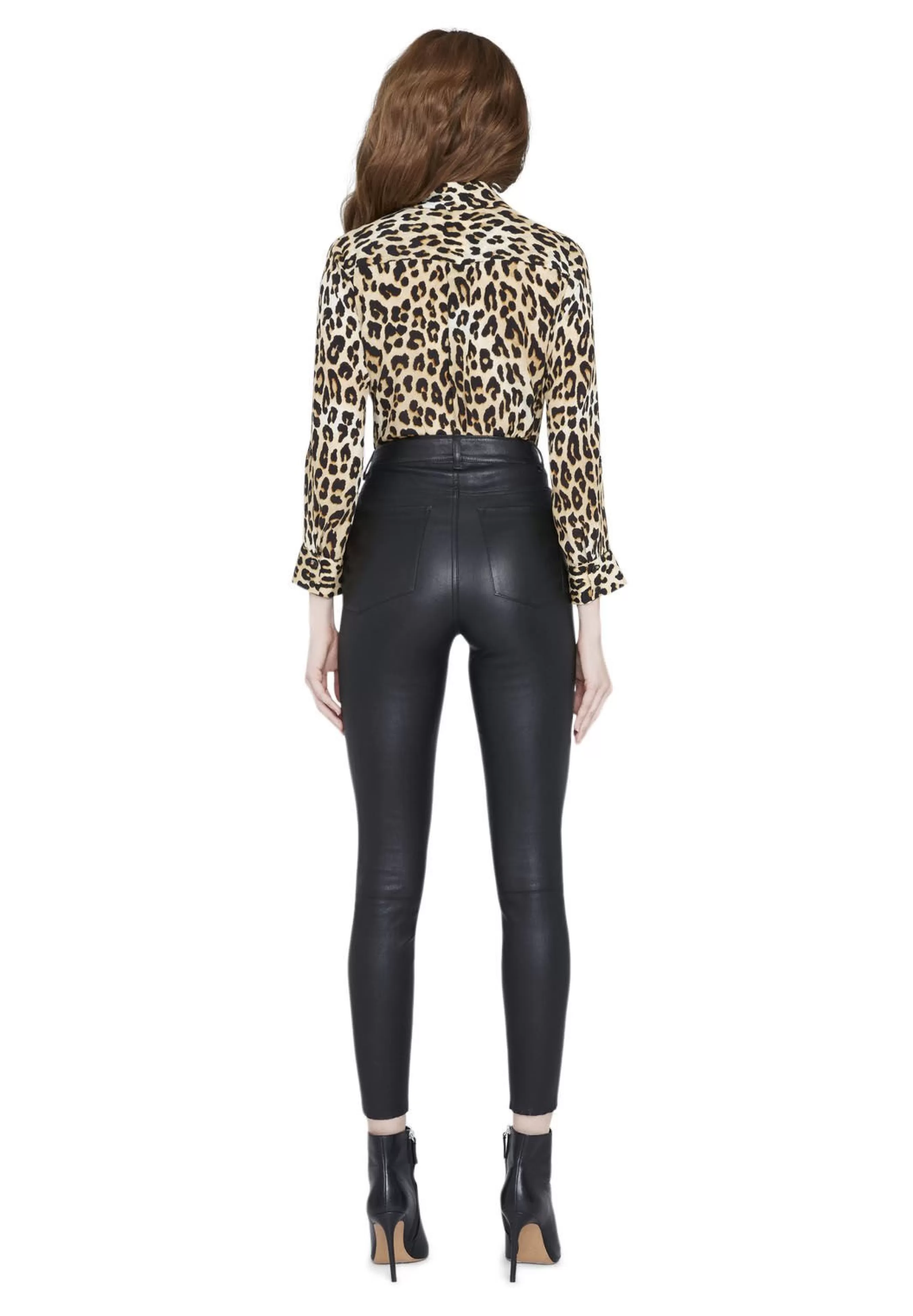 Alice and Olivia ELOISE BUTTON DOWN LEOPARD BLOUSE