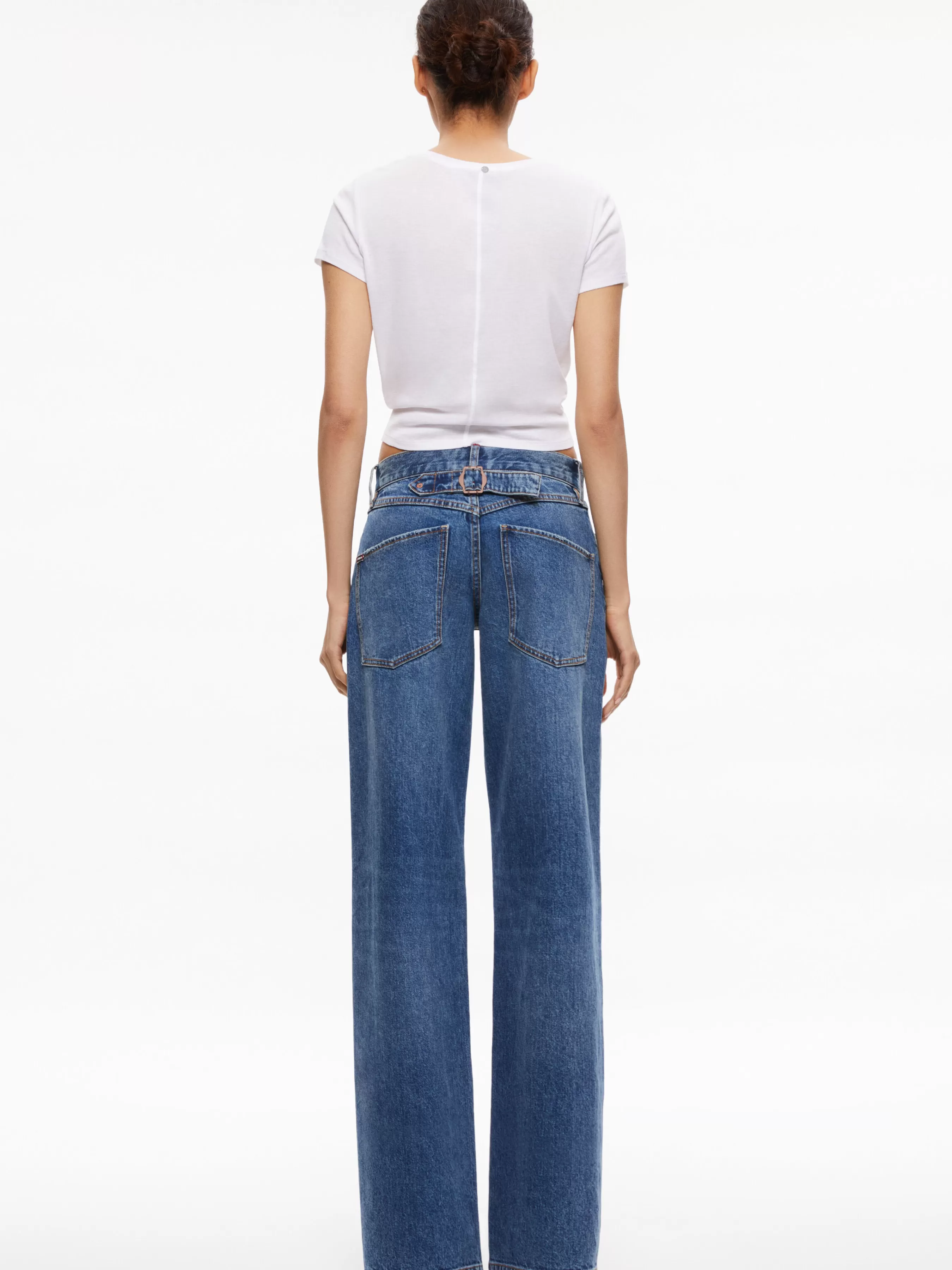 Alice and Olivia ERNIE LOW RISE BUCKLE BACK JEAN