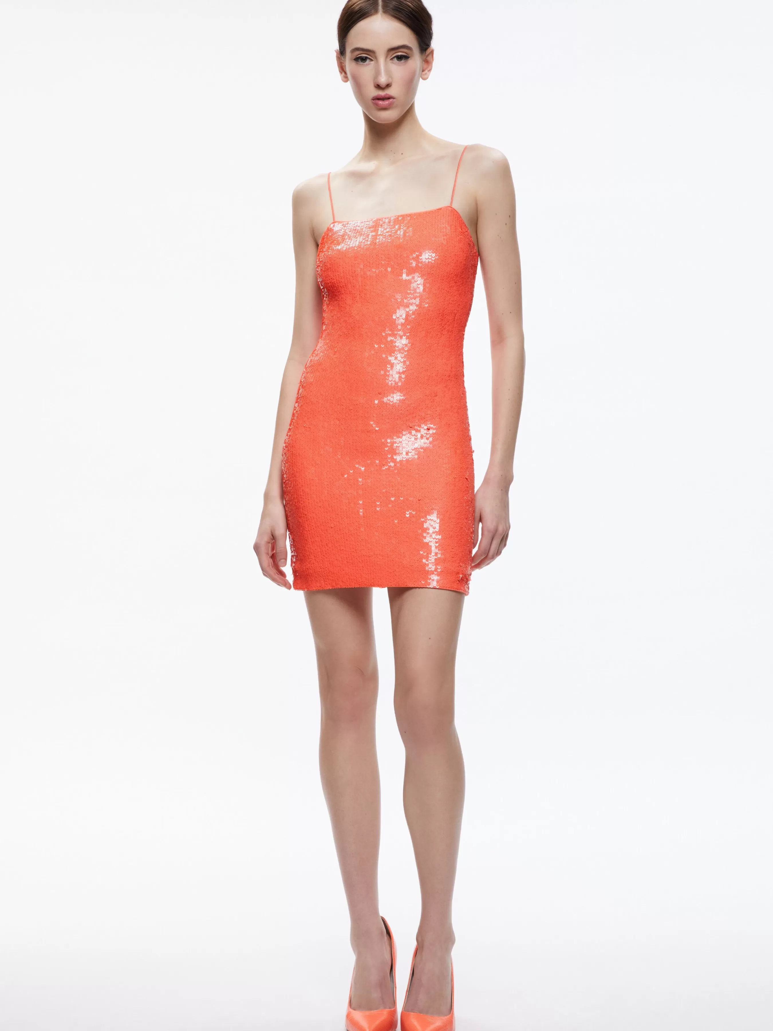 Alice and Olivia FIFI SEQUIN FITTED MINI CAMI DRESS