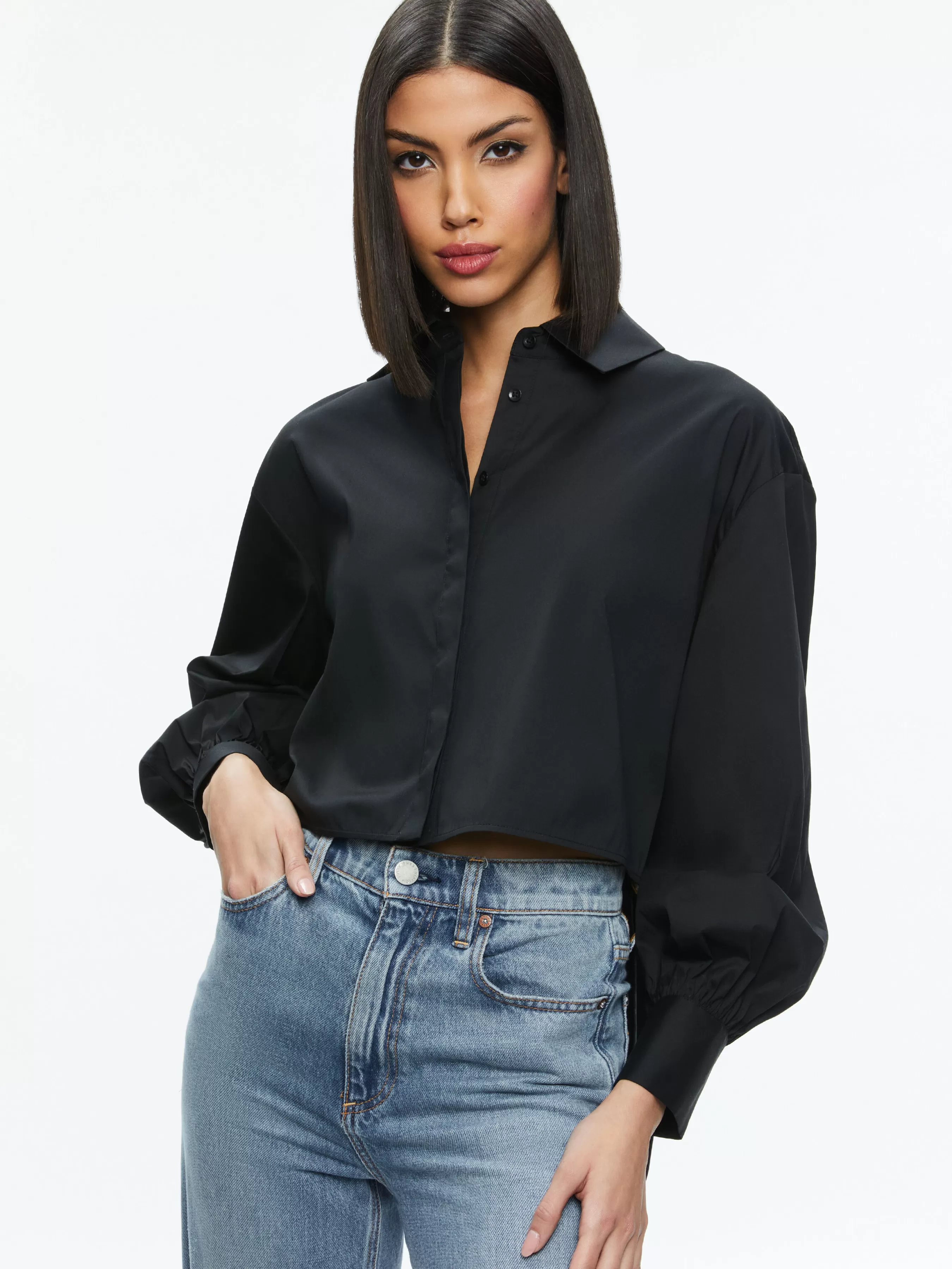 Alice and Olivia FINELY HIGH-LOW BLOUSE