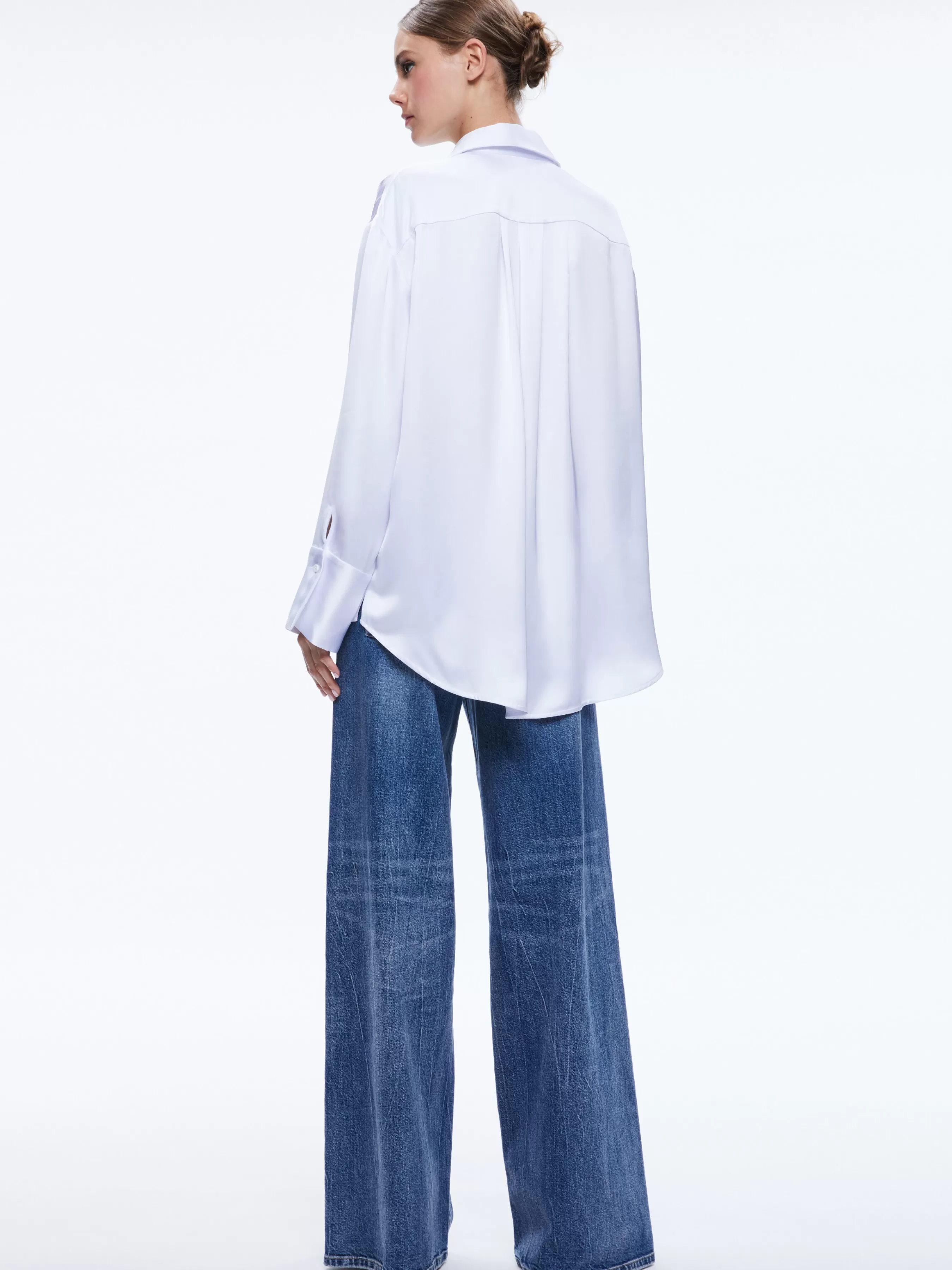 Alice and Olivia FINELY OVERSIZED BUTTON DOWN SHIRT