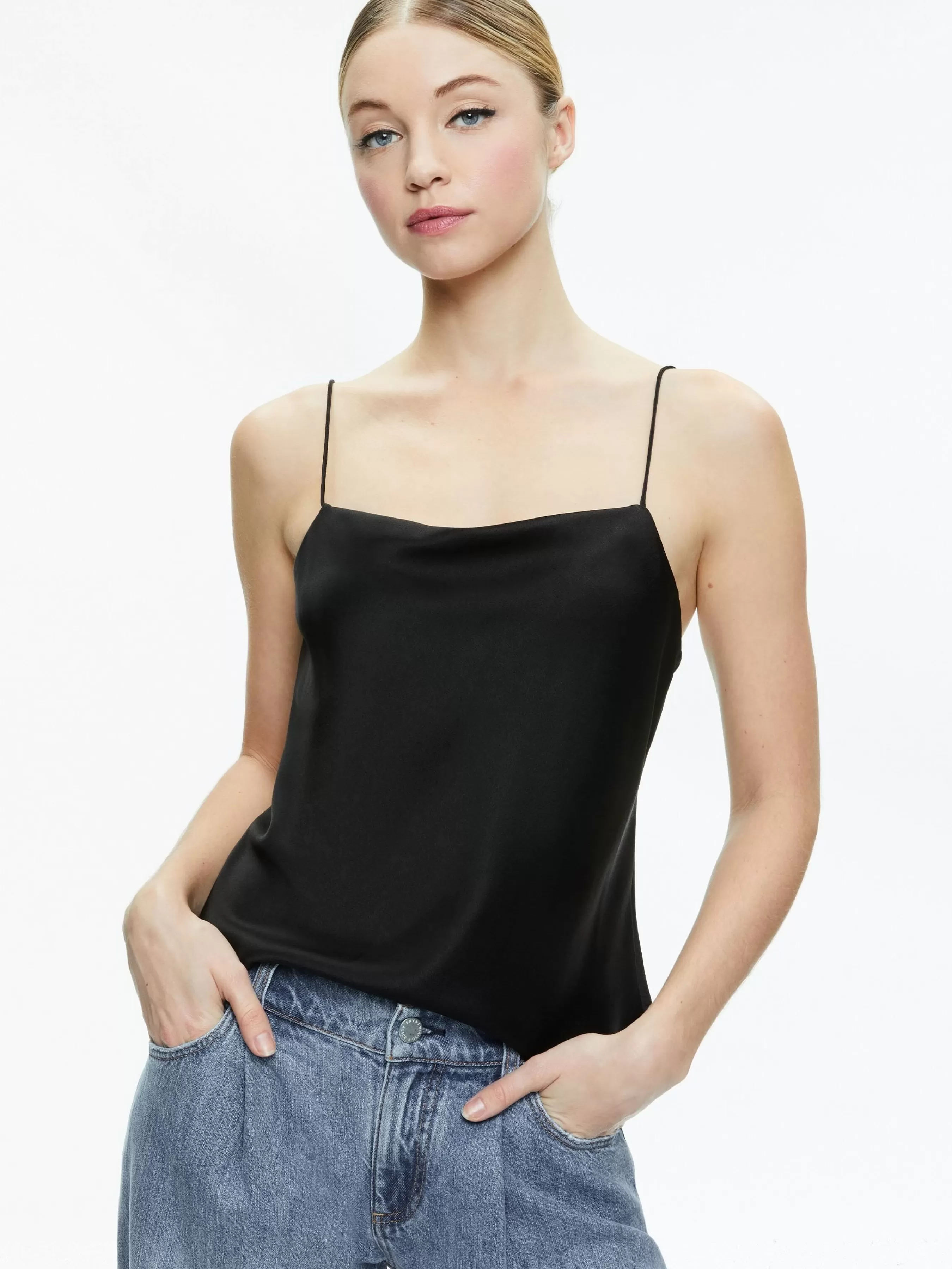 Alice and Olivia HARMON DRAPEY SLIP TANK