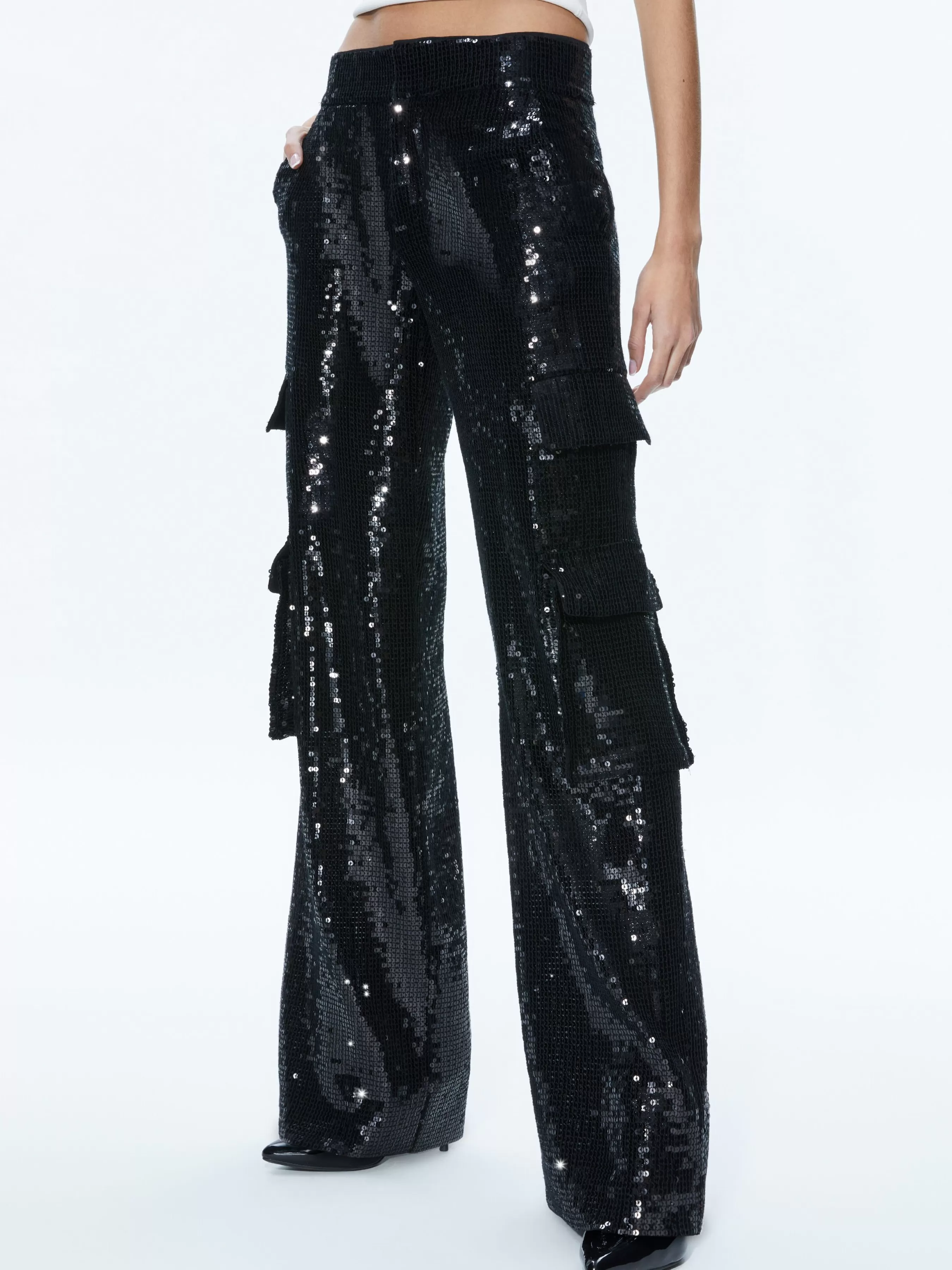 Alice and Olivia HAYES SEQUIN CARGO PANT