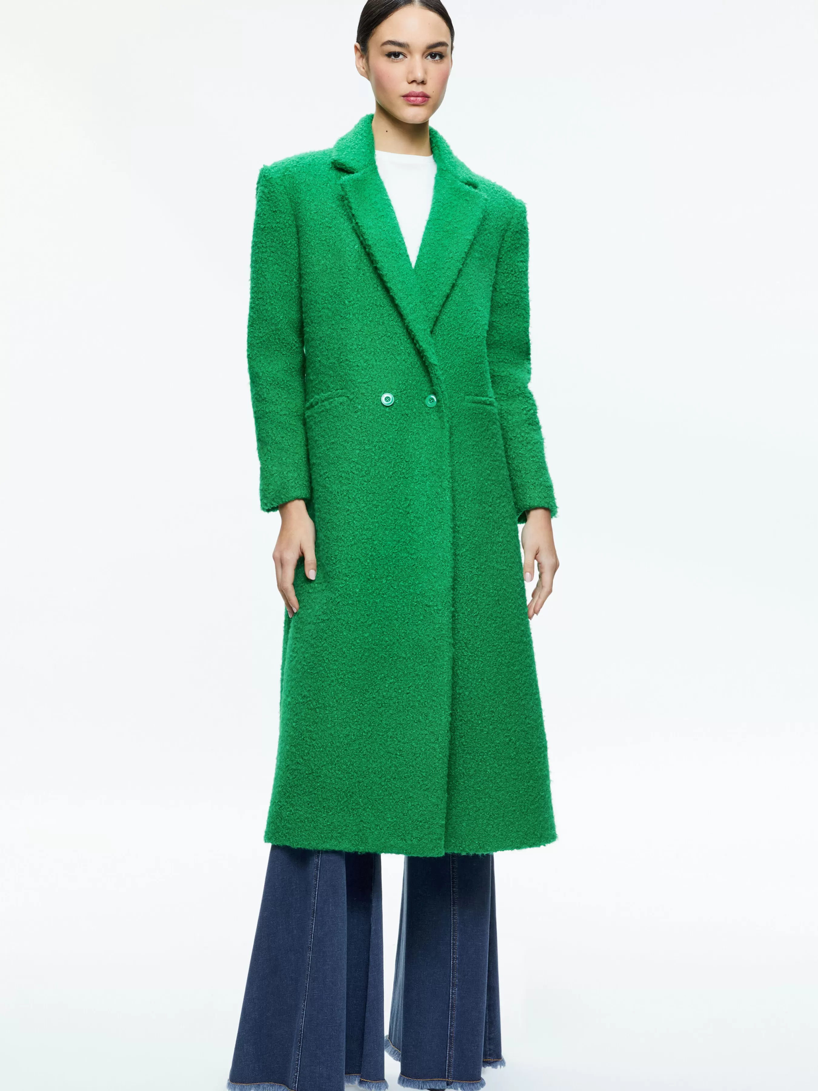 Alice and Olivia JIMMY OVERSIZED COAT WITH LONG LAPEL