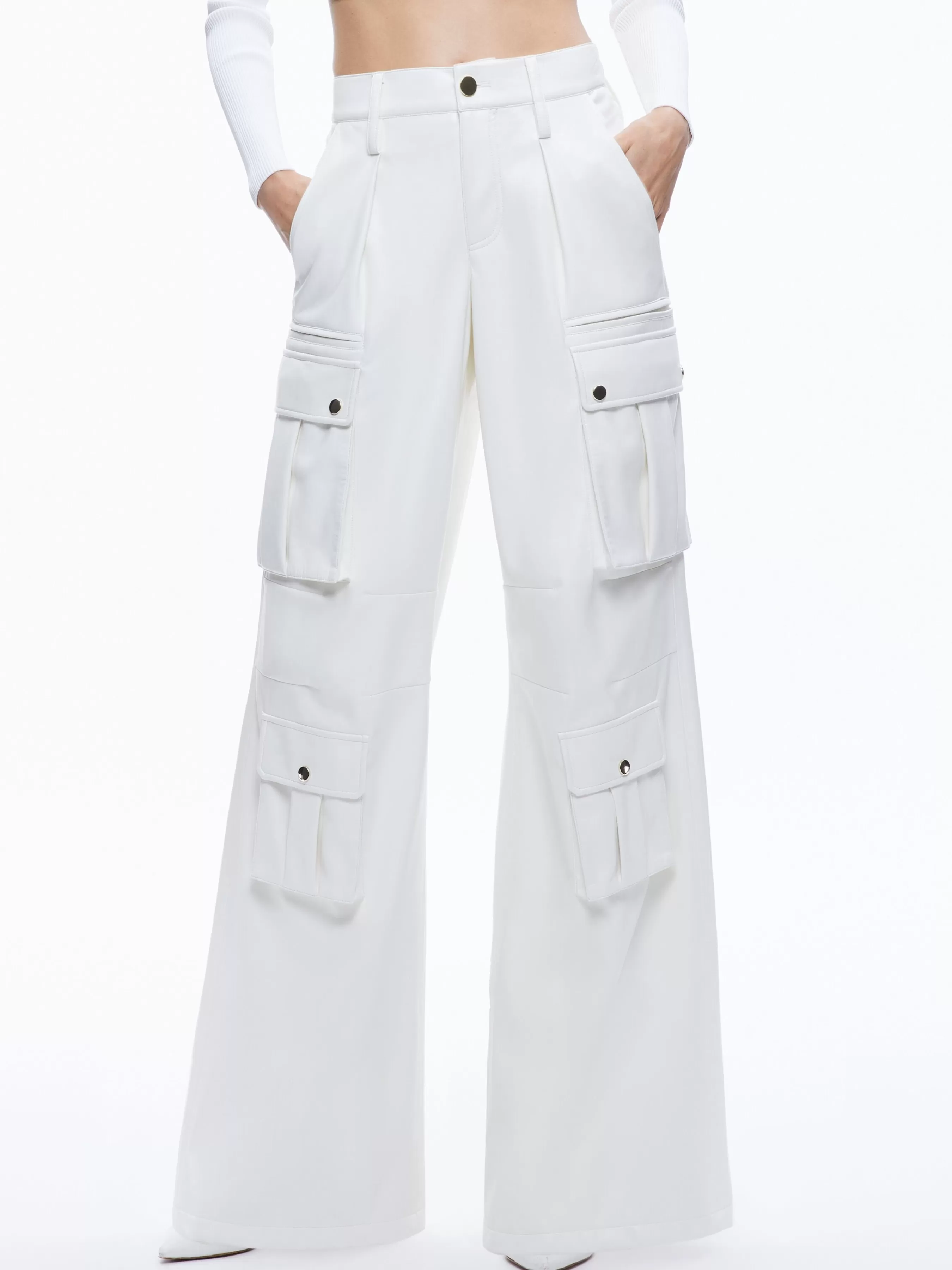 Alice and Olivia JOETTE VEGAN LEATHER CARGO PANT