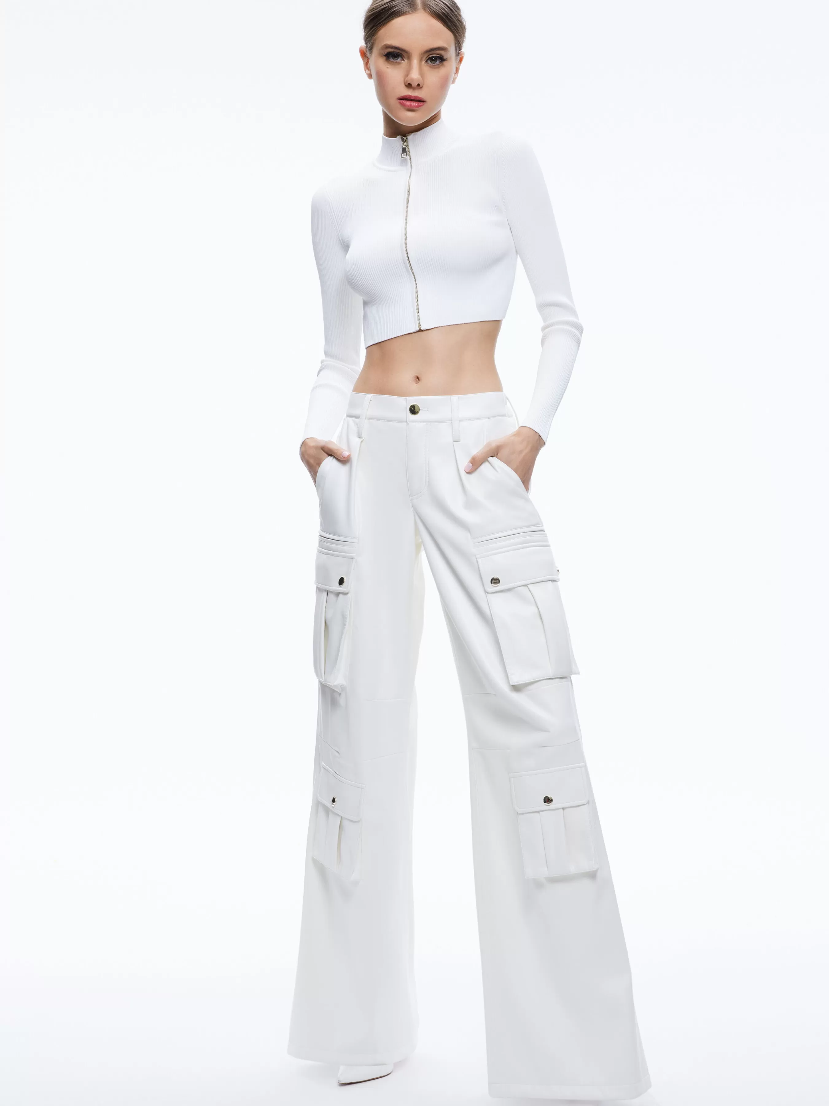 Alice and Olivia JOETTE VEGAN LEATHER CARGO PANT