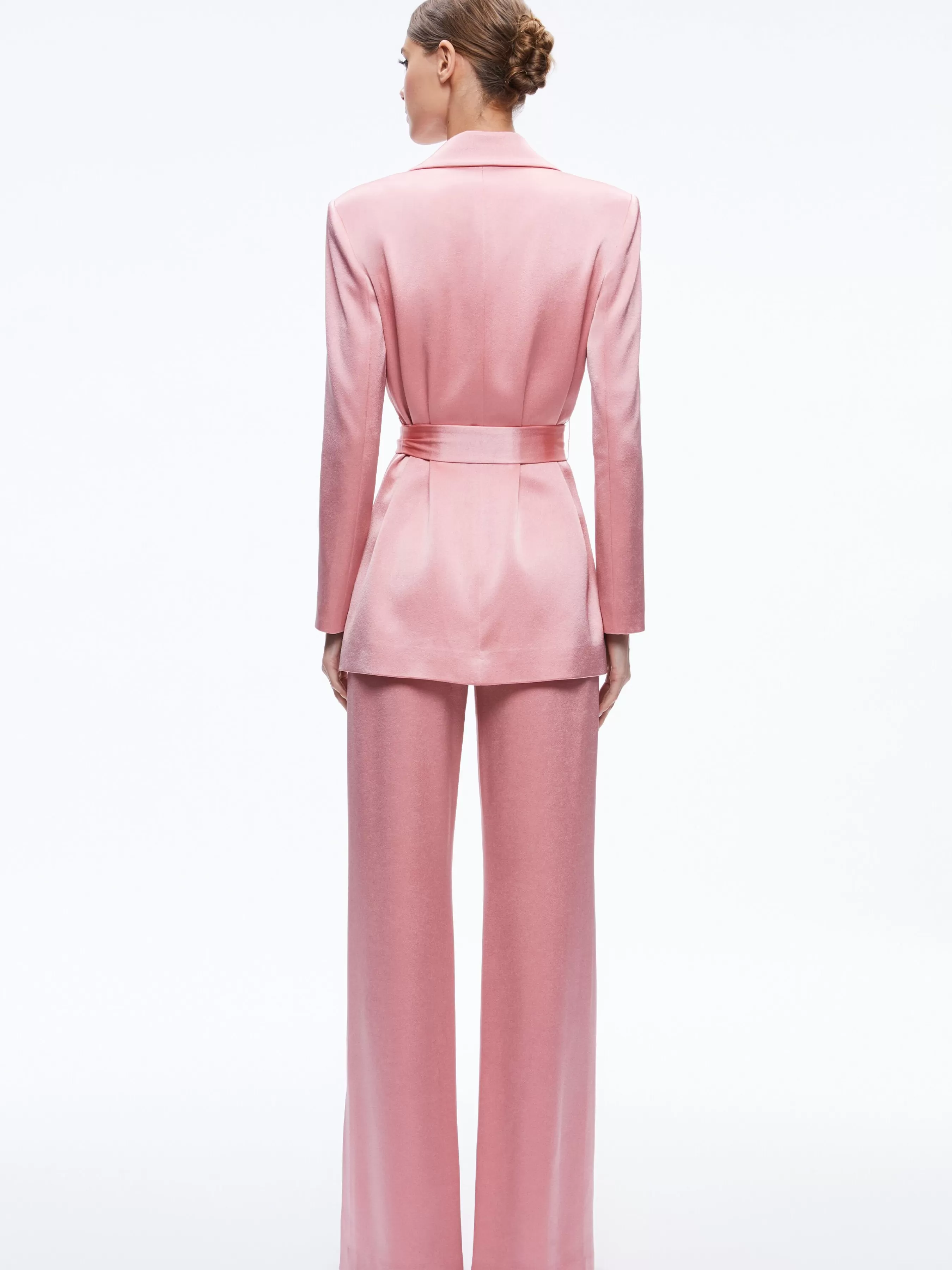 Alice and Olivia KARLEY WRAP BLAZER + JC WIDE LEG SIDE SLIT PANT