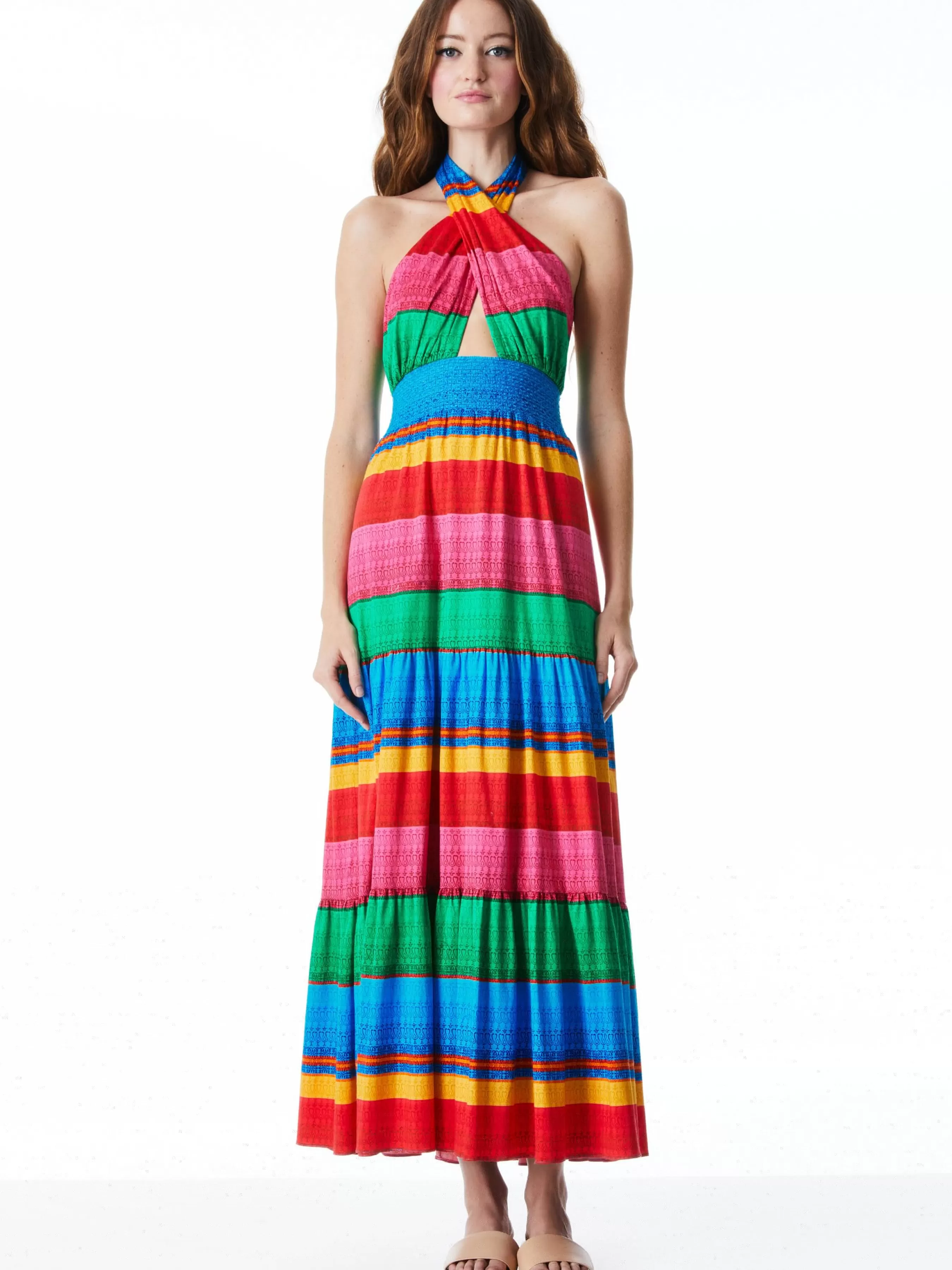 Alice and Olivia LYNDON CROSS FRONT MAXI DRESS