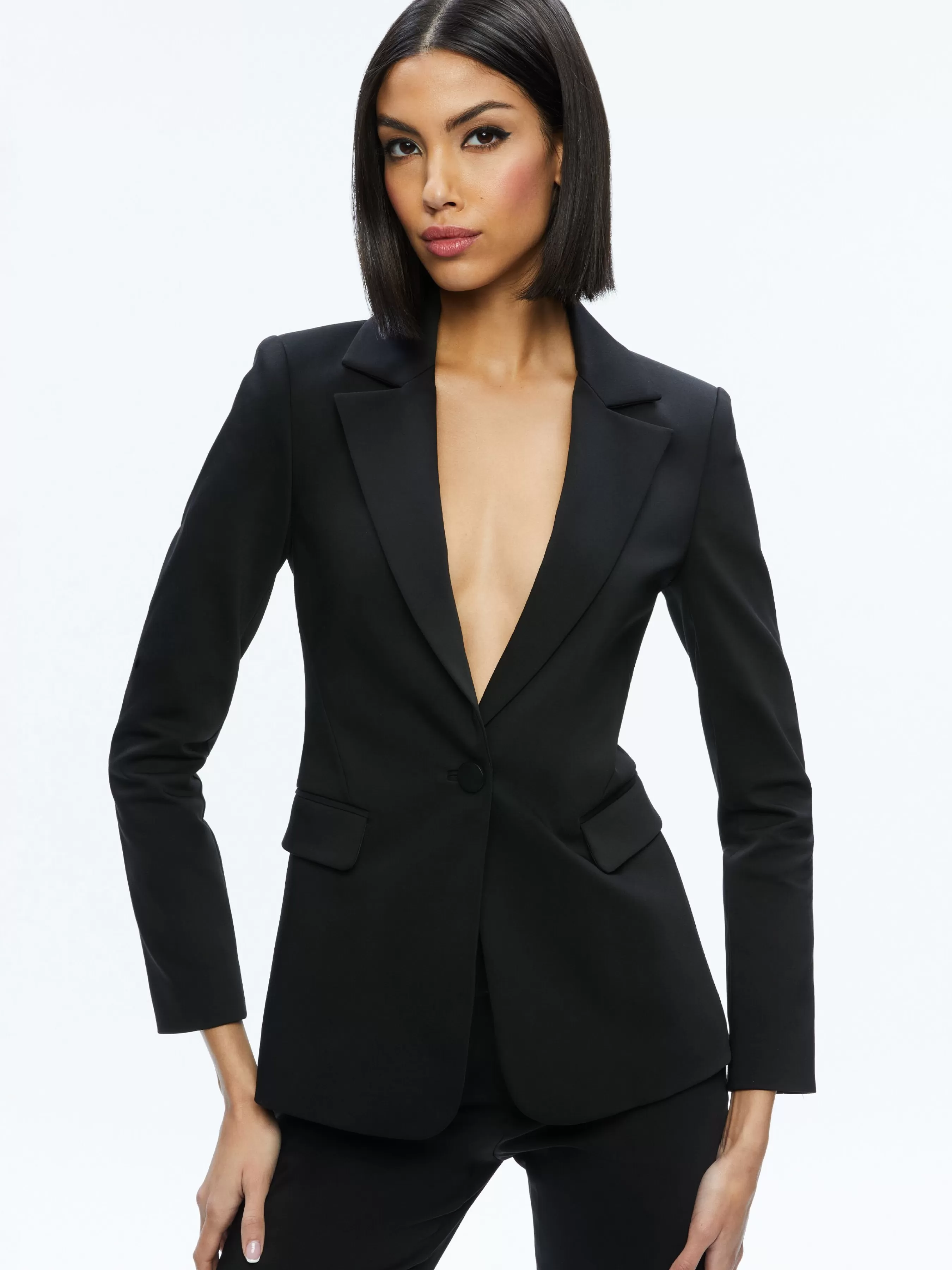 Alice and Olivia MACEY SLIT SLEEVE BLAZER