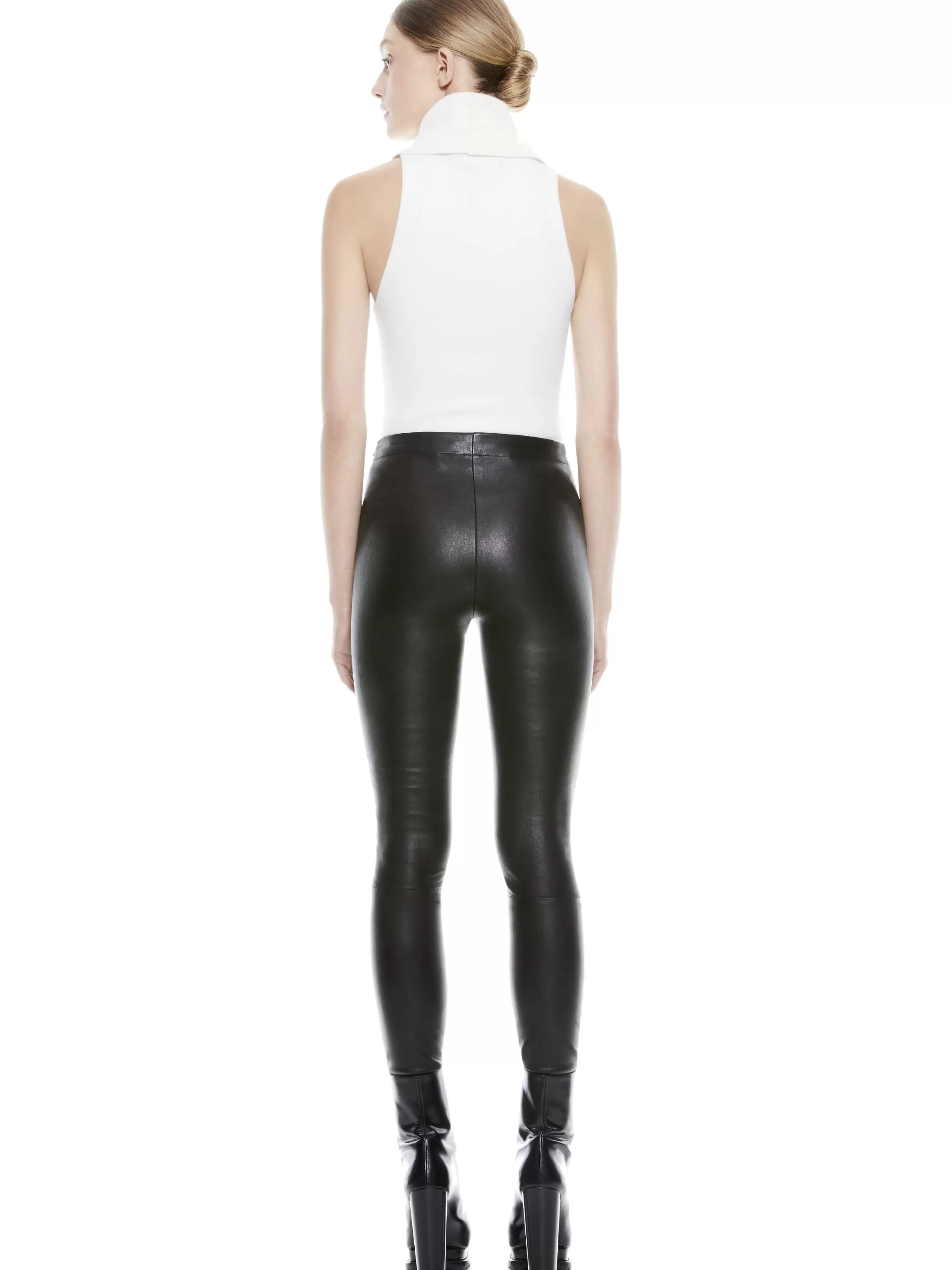 Alice and Olivia MADDOX SIDE ZIP LEATHER LEGGING