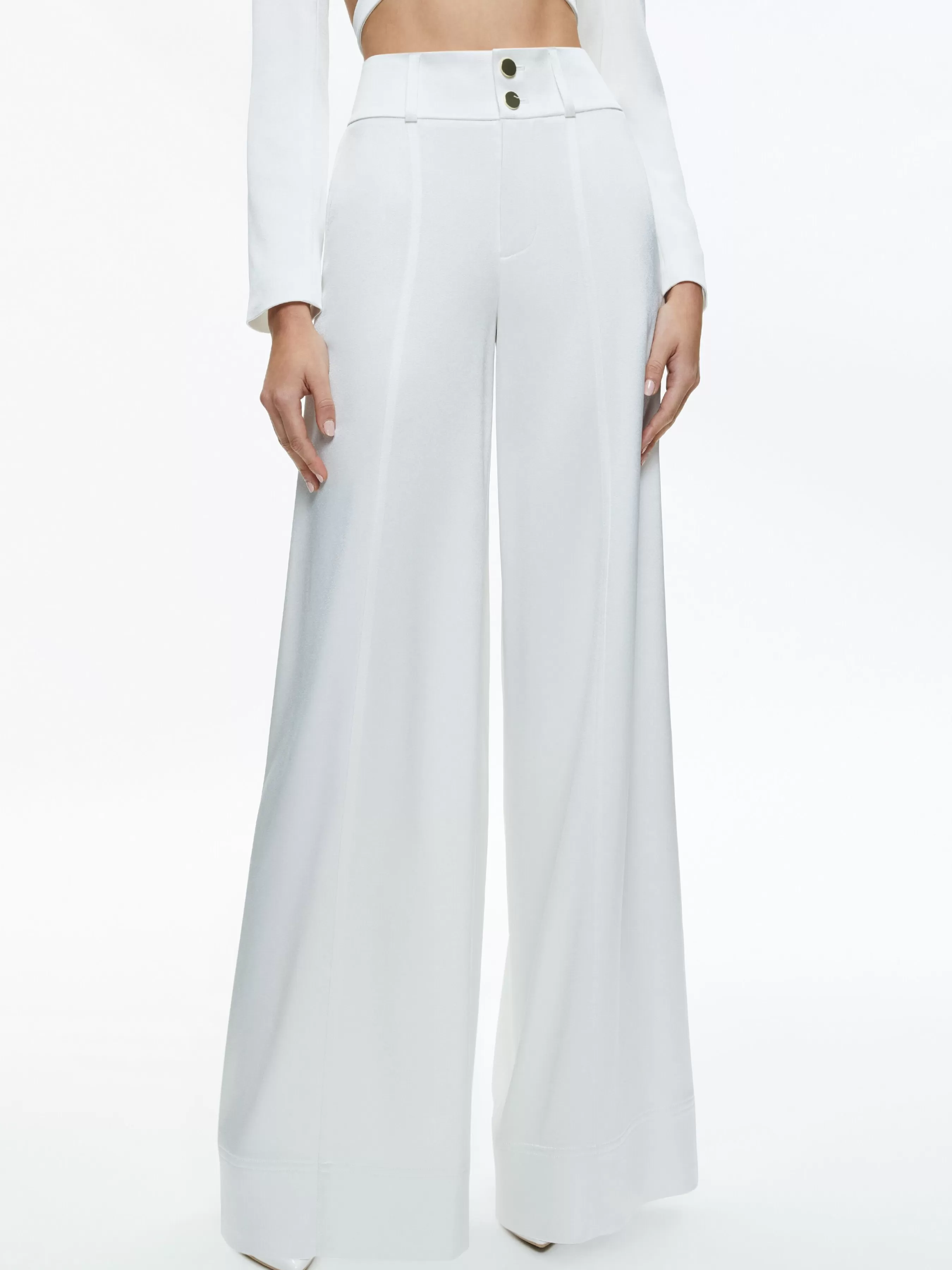 Alice and Olivia MAME HIGH RISE WIDE LEG CUFFED PANT