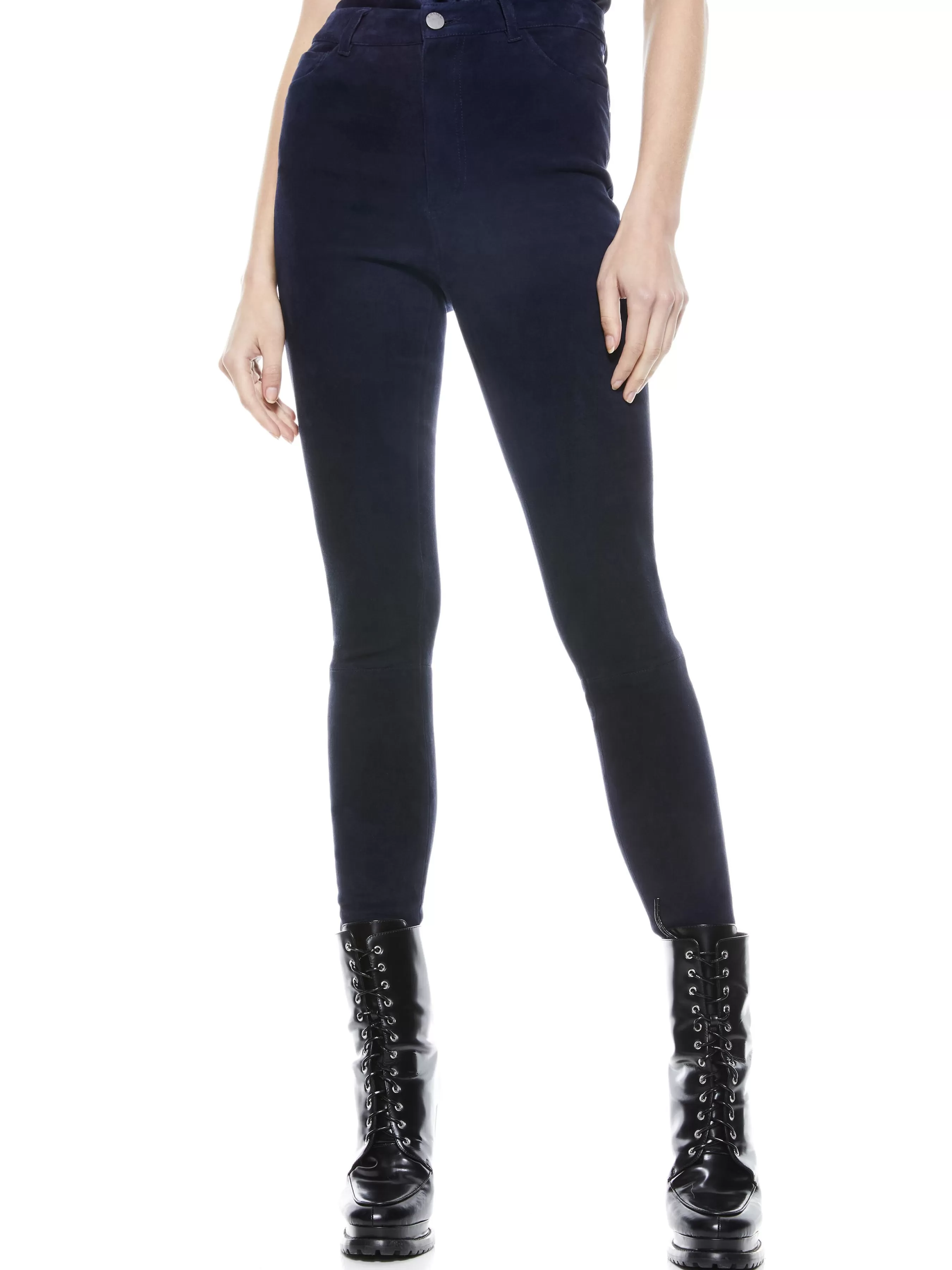 Alice and Olivia MIKAH SINGLE BUTTON SUEDE PANT