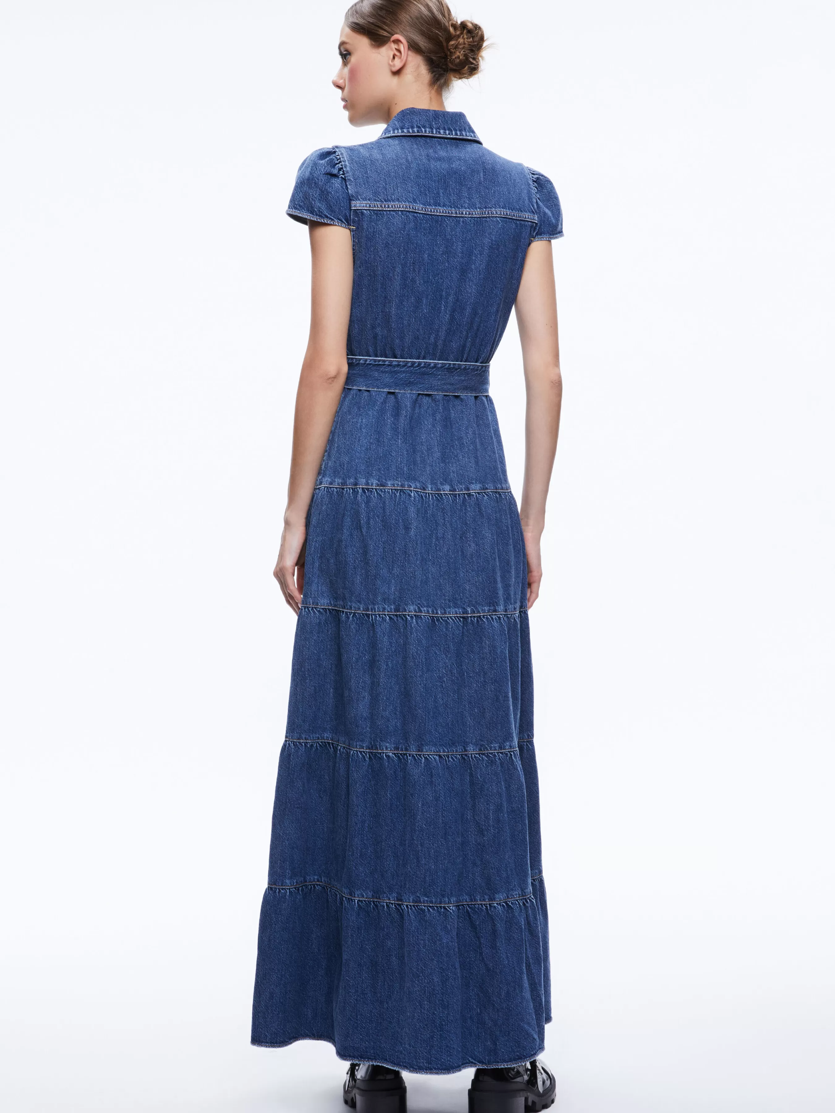 Alice and Olivia MIRANDA MAXI DENIM DRESS