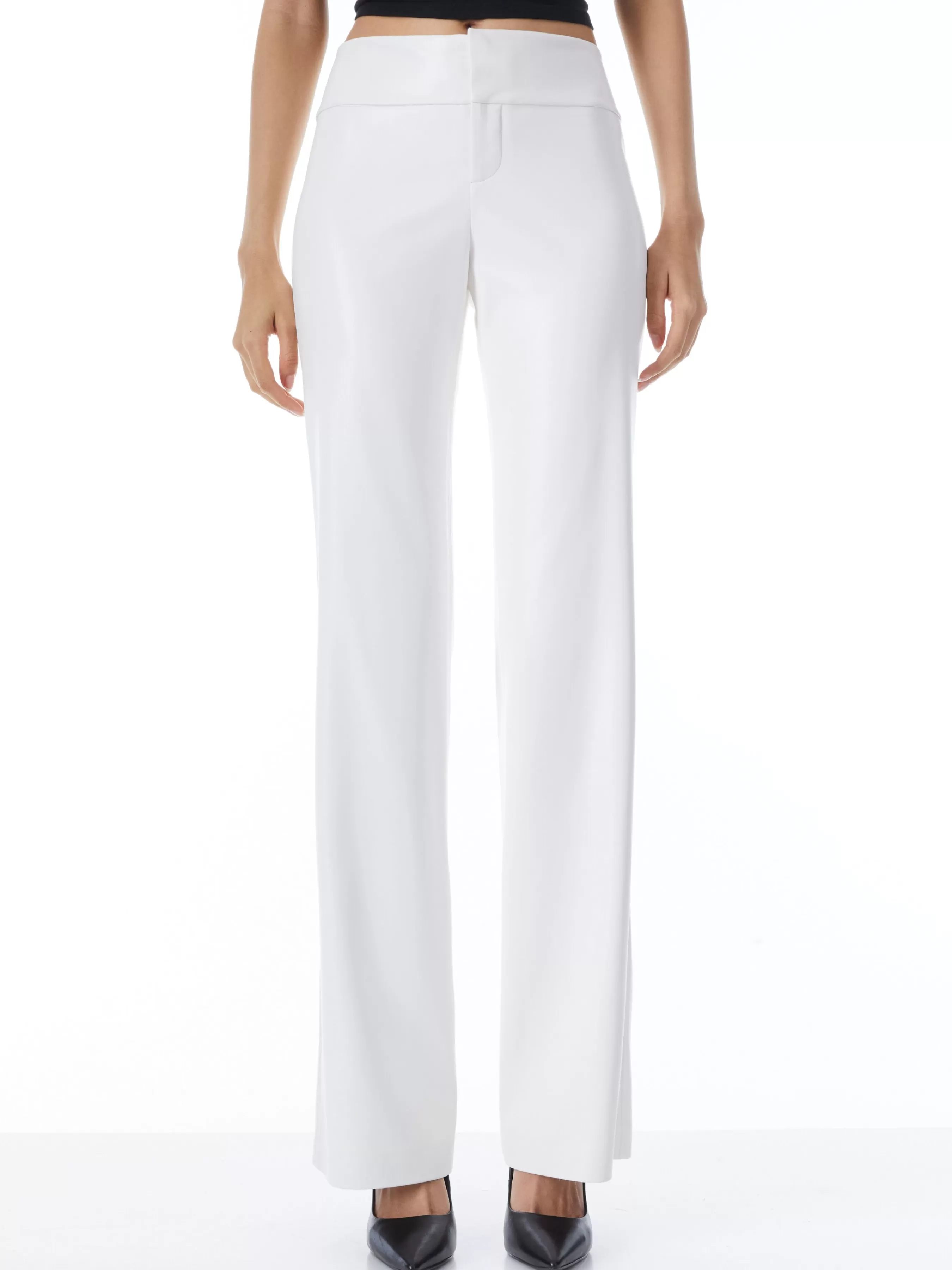 Alice and Olivia OLIVIA VEGAN LEATHER BOOTCUT PANT