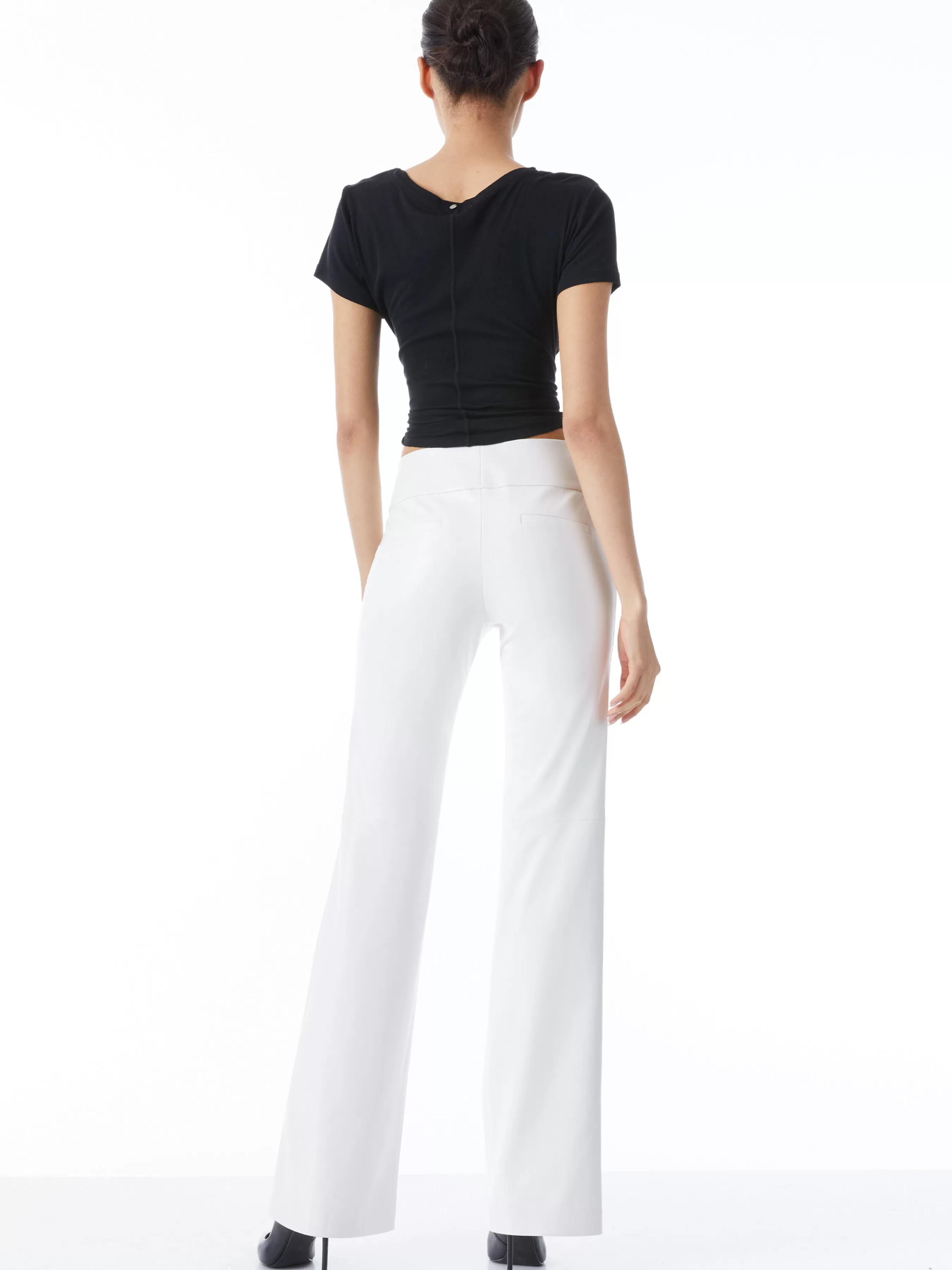 Alice and Olivia OLIVIA VEGAN LEATHER BOOTCUT PANT