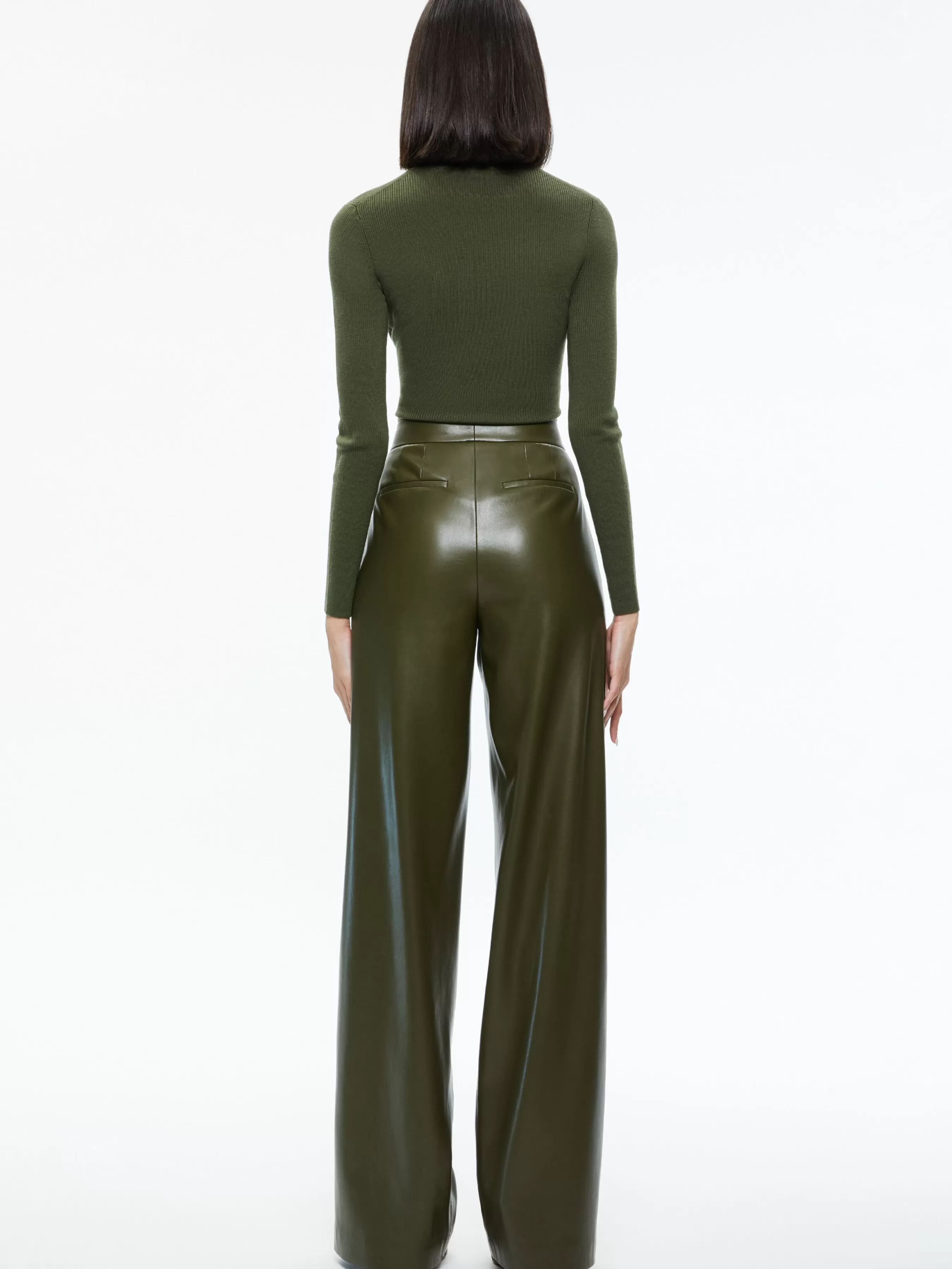 Alice and Olivia POMPEY VEGAN LEATHER PANT