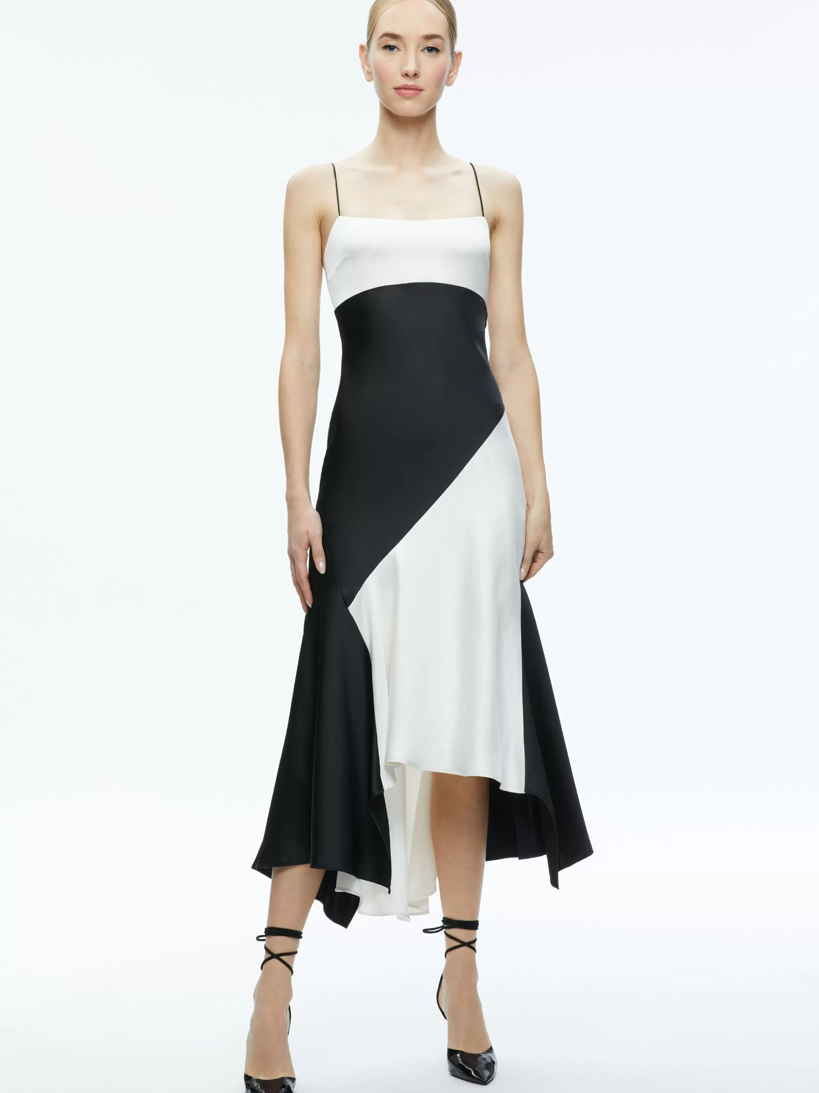 Alice and Olivia ROSA ASYMMETRICAL SLIP DRESS