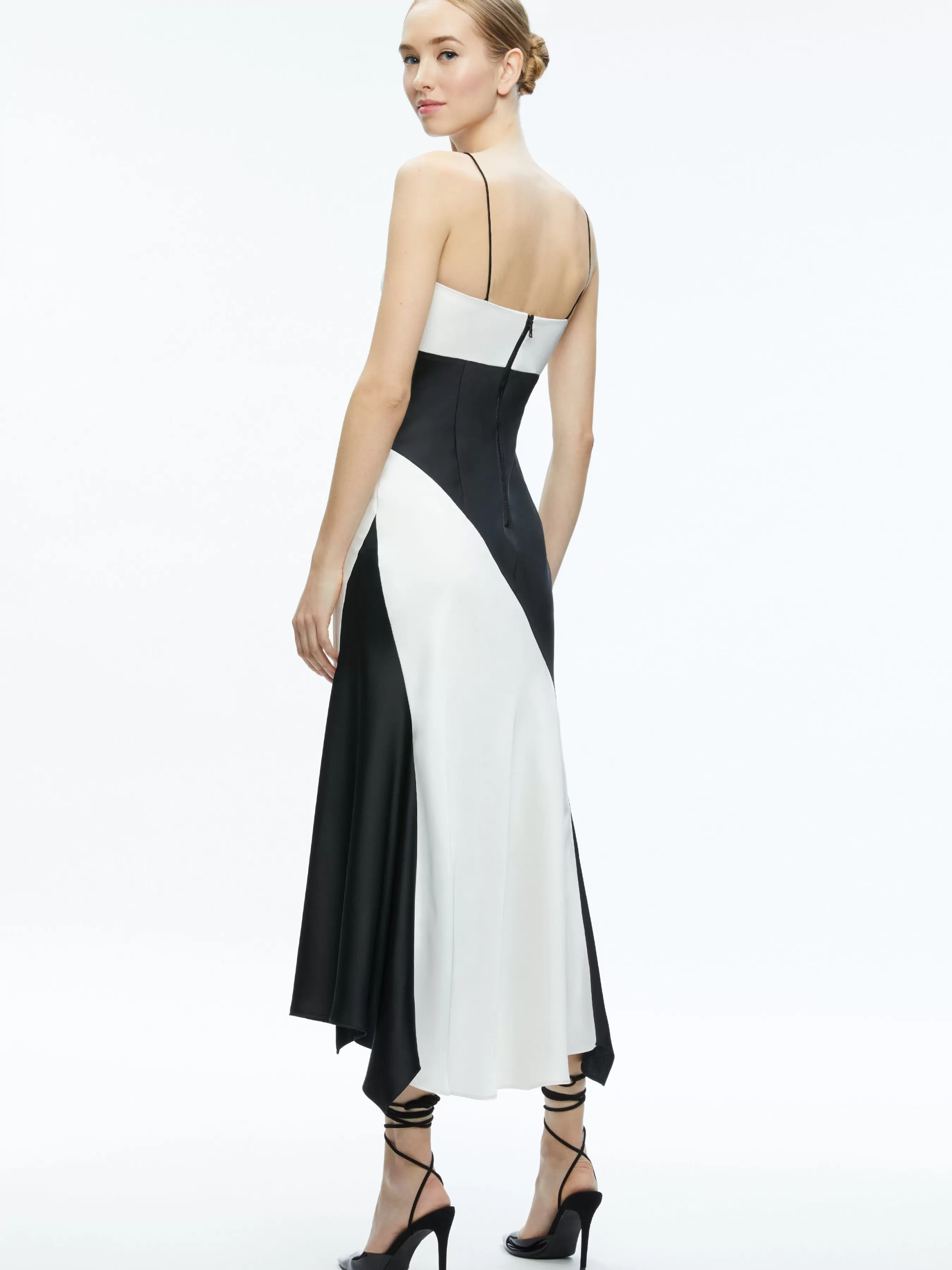 Alice and Olivia ROSA ASYMMETRICAL SLIP DRESS