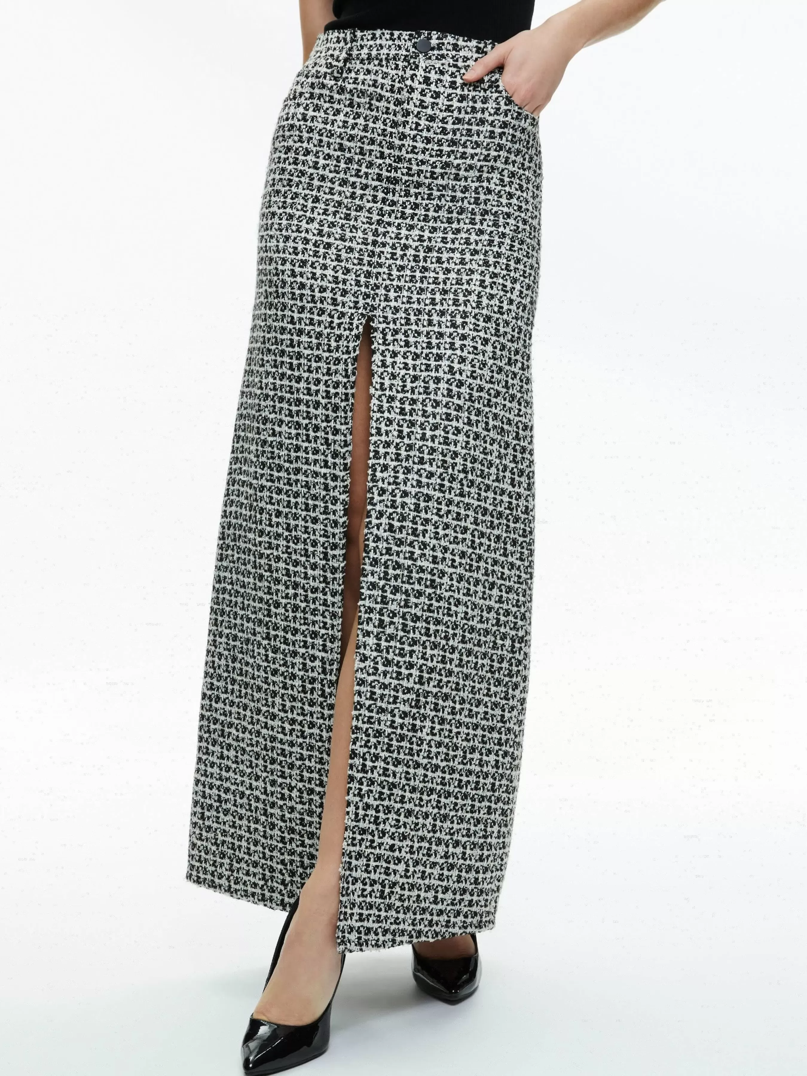 Alice and Olivia RYE TWEED MAXI SKIRT