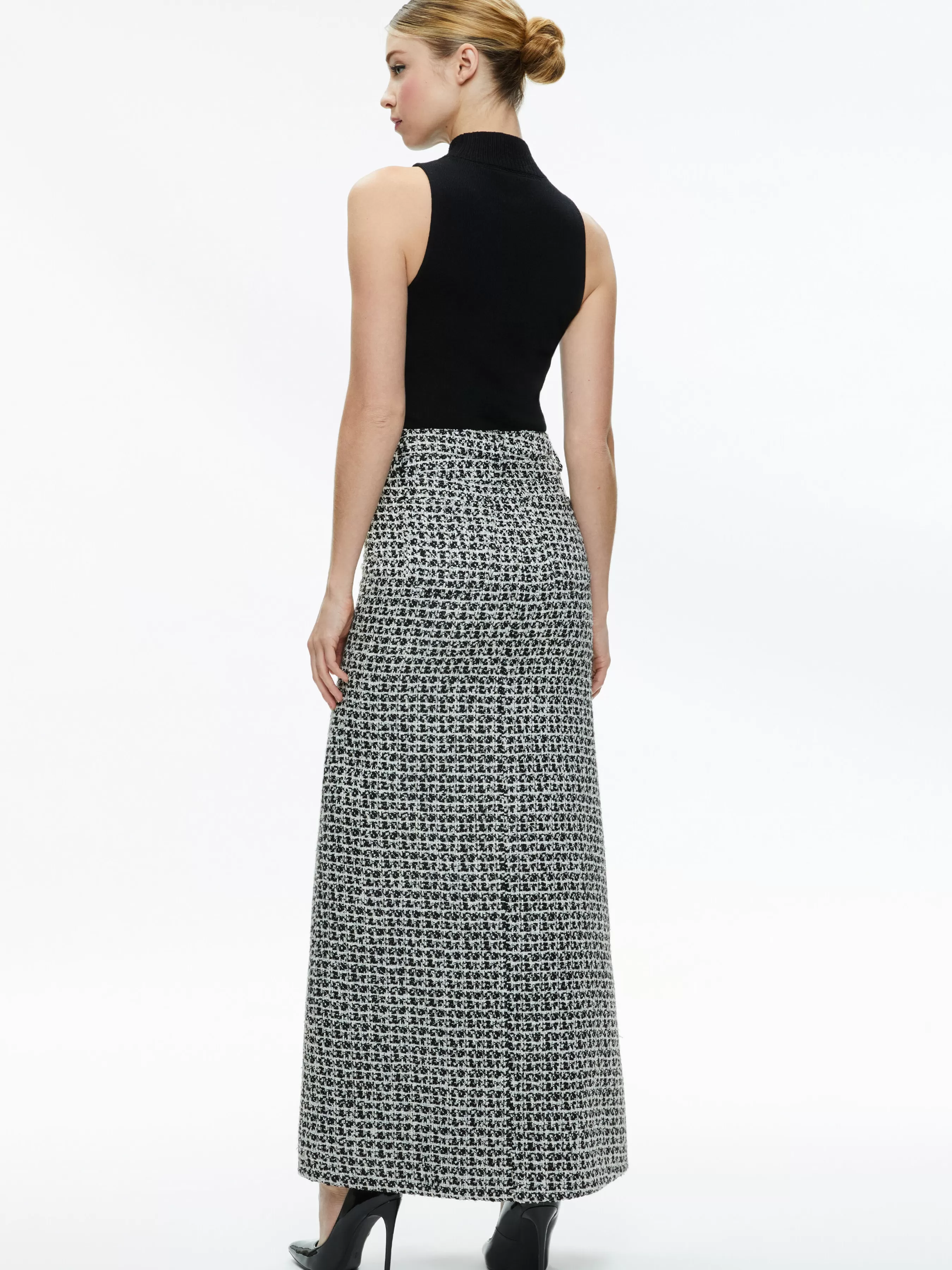 Alice and Olivia RYE TWEED MAXI SKIRT