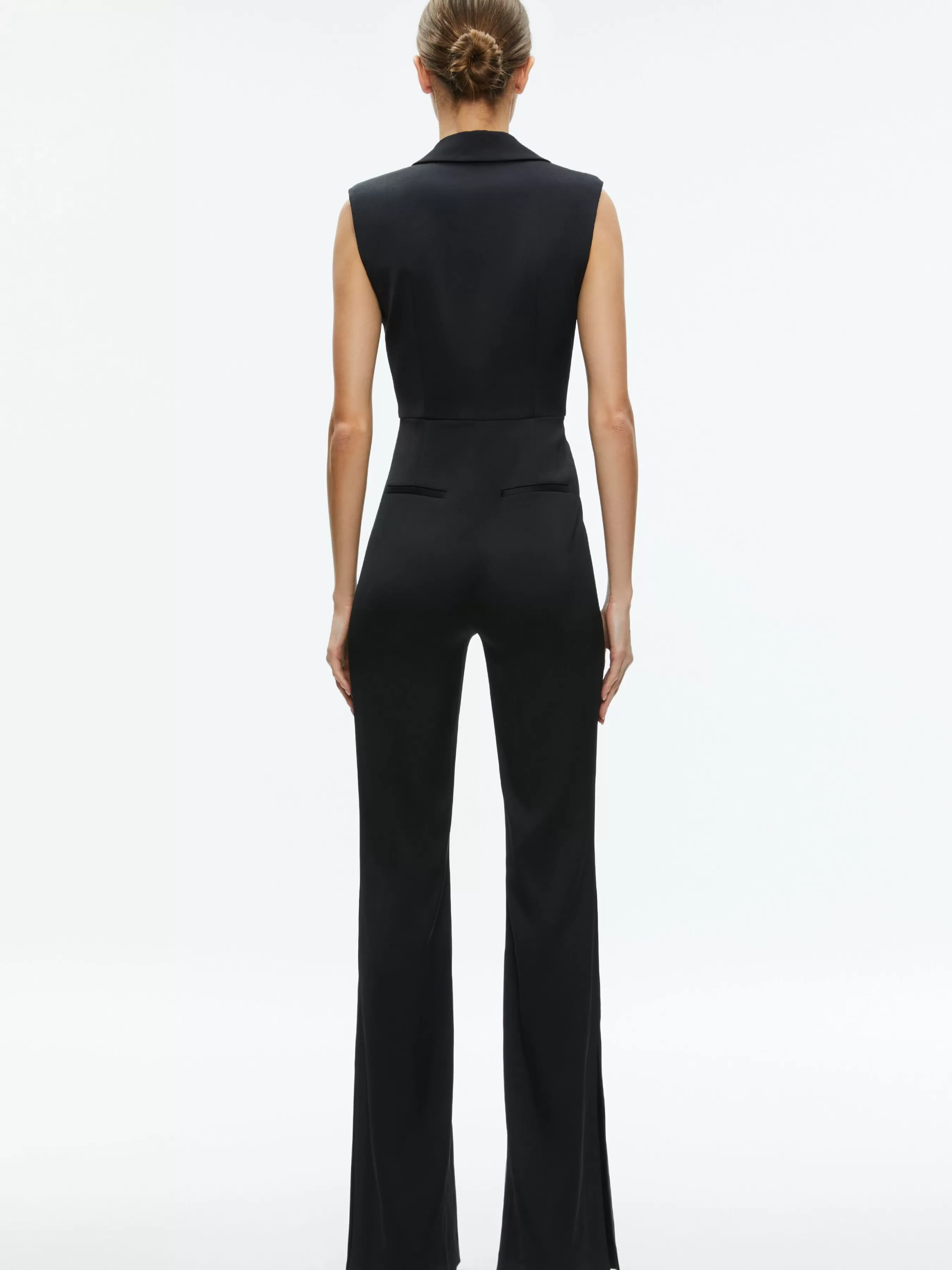 Alice and Olivia SHOSHANNA SLEEVELESS TUXEDO JUMPSUIT