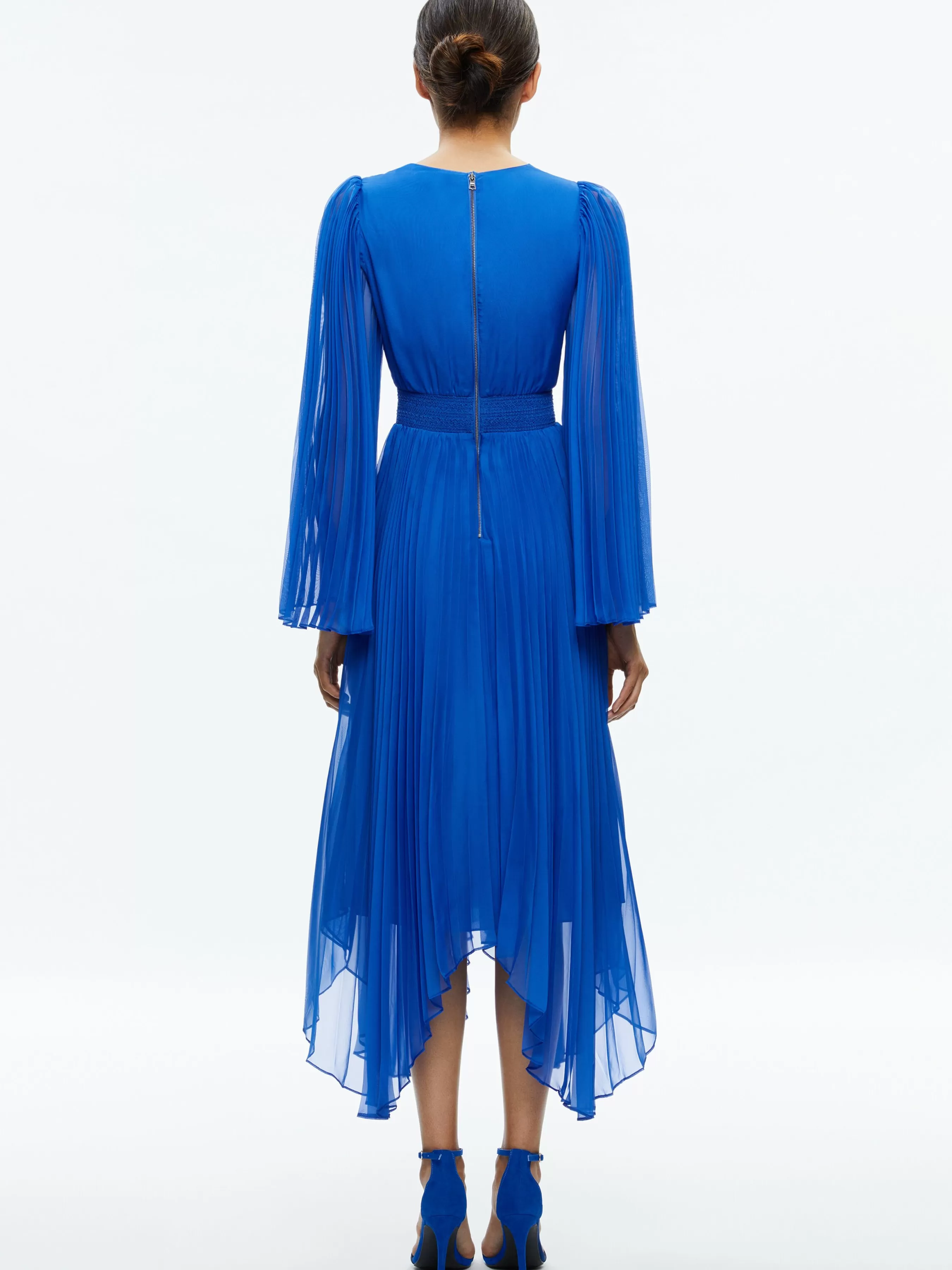 Alice and Olivia SION SUNBURST PLEATED MAXI DRESS