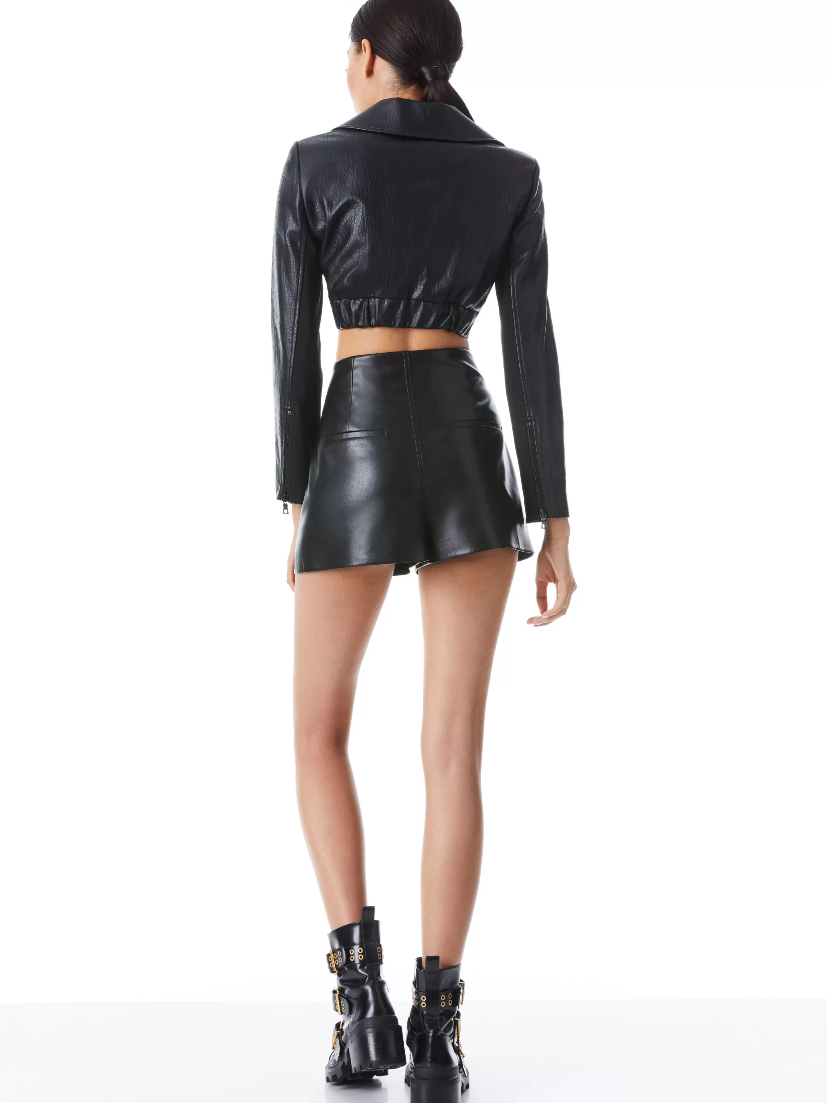 Alice and Olivia STEFFIE VEGAN LEATHER SHORT