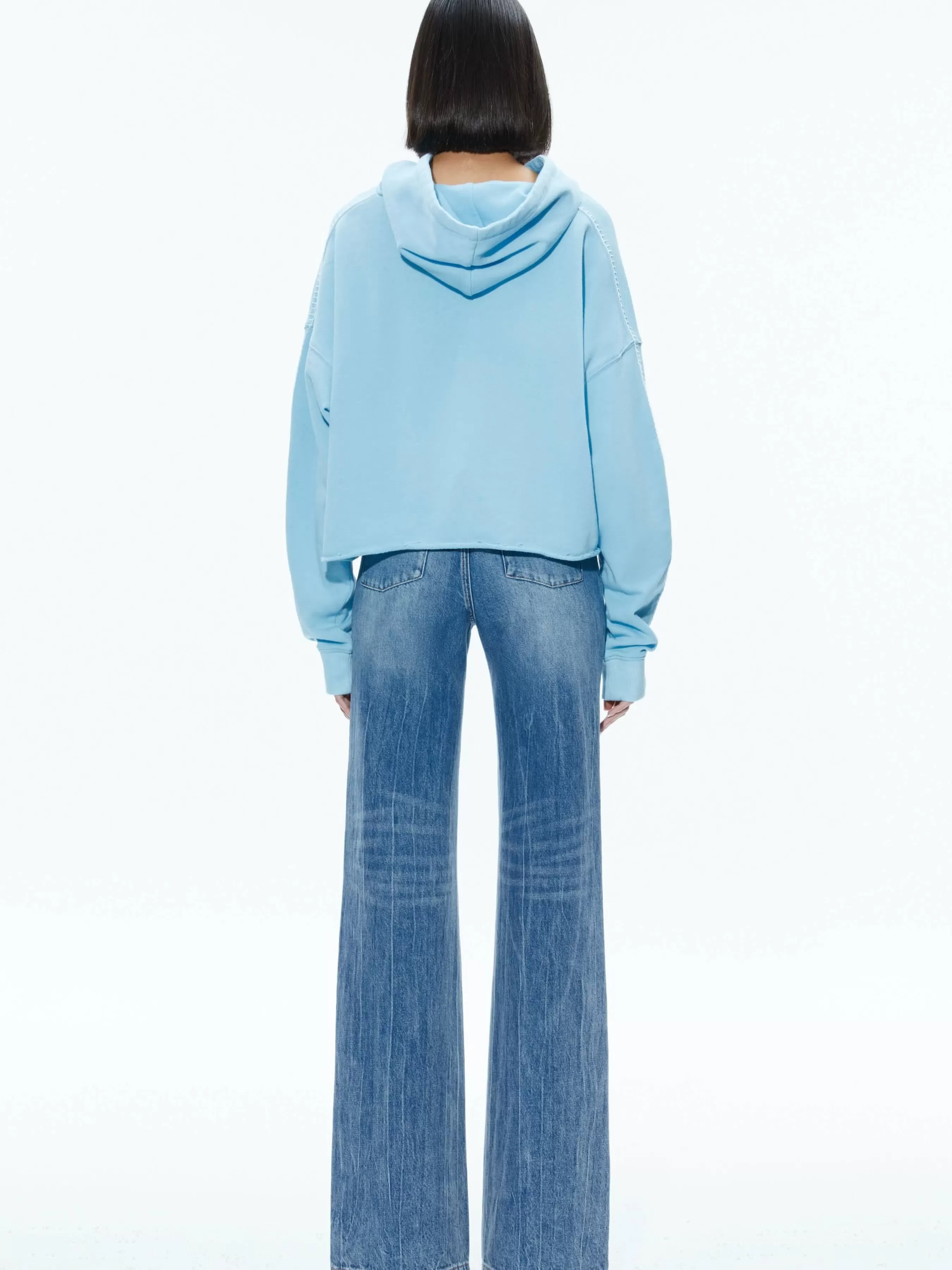 Alice and Olivia SUNNY BOXY CROPPED HOODIE