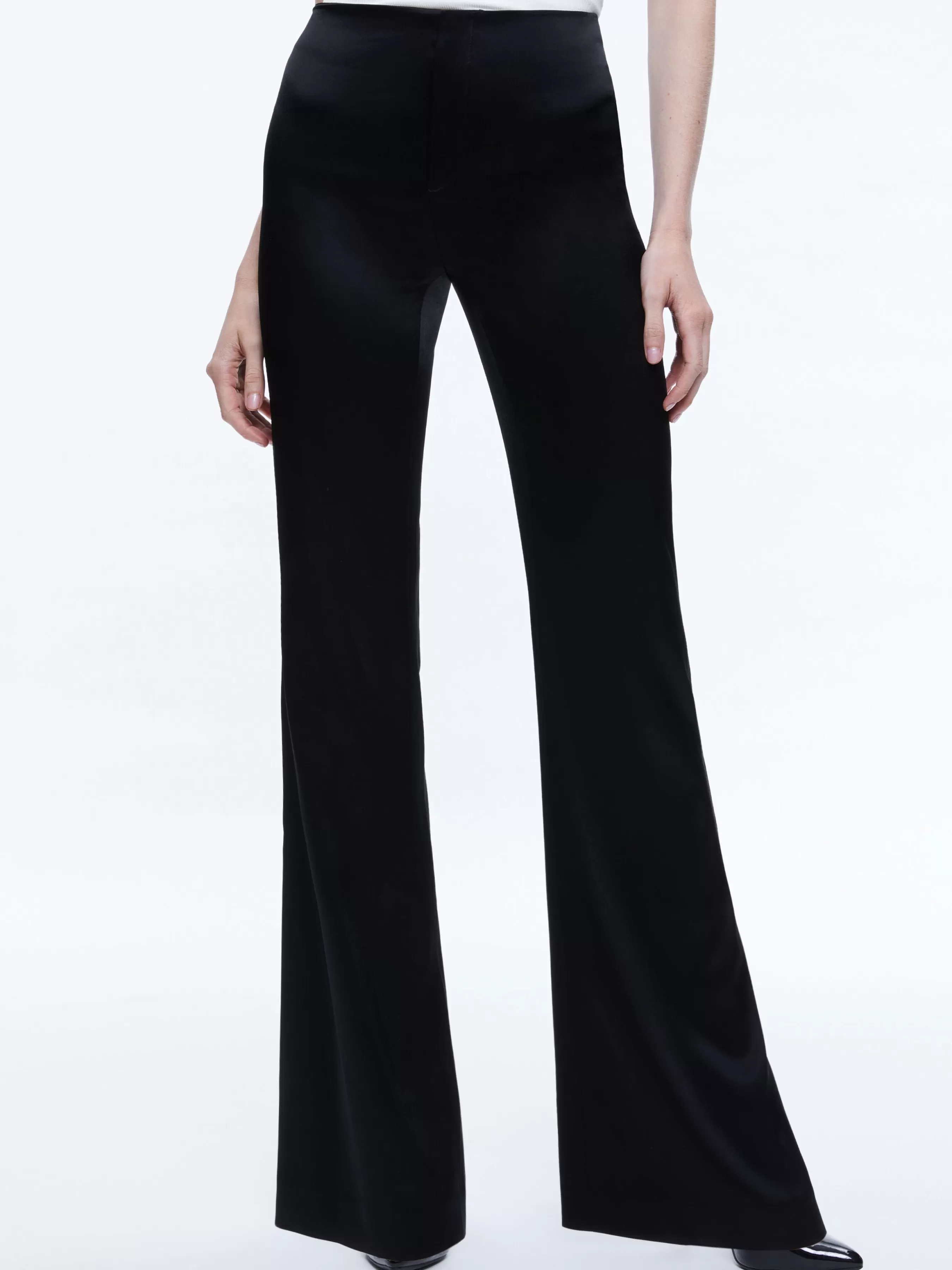 Alice and Olivia TEENY SATIN BOOTCUT PANT