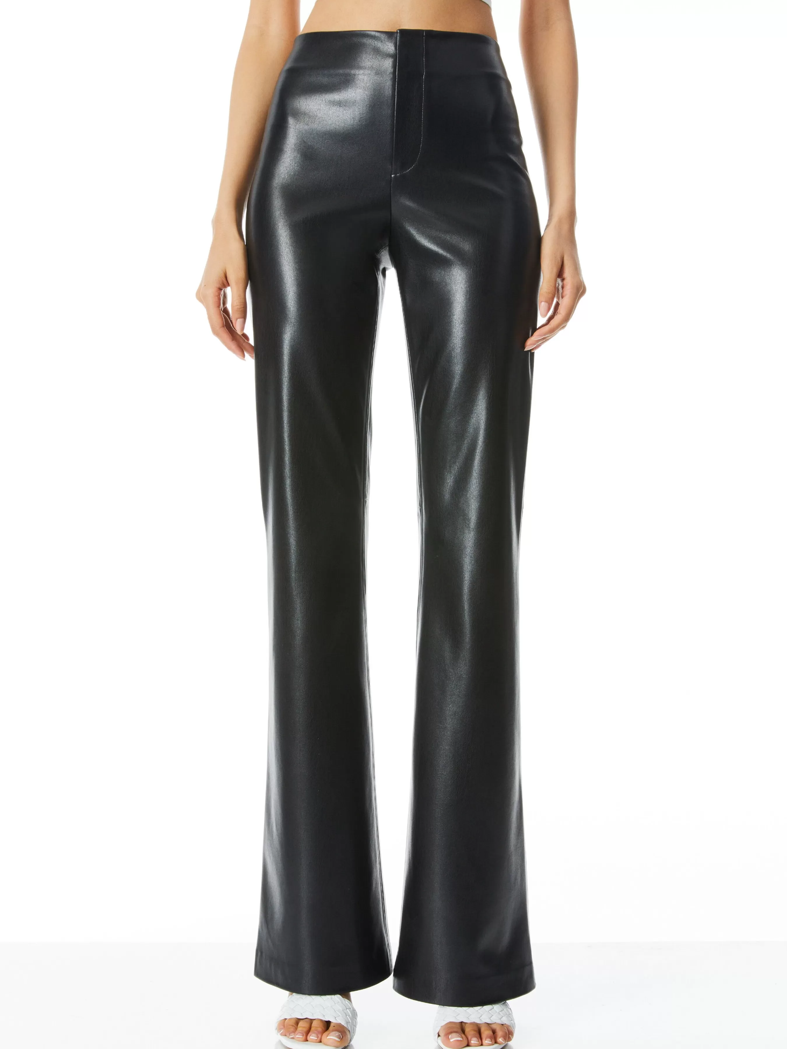 Alice and Olivia TEENY VEGAN LEATHER FLARE PANT